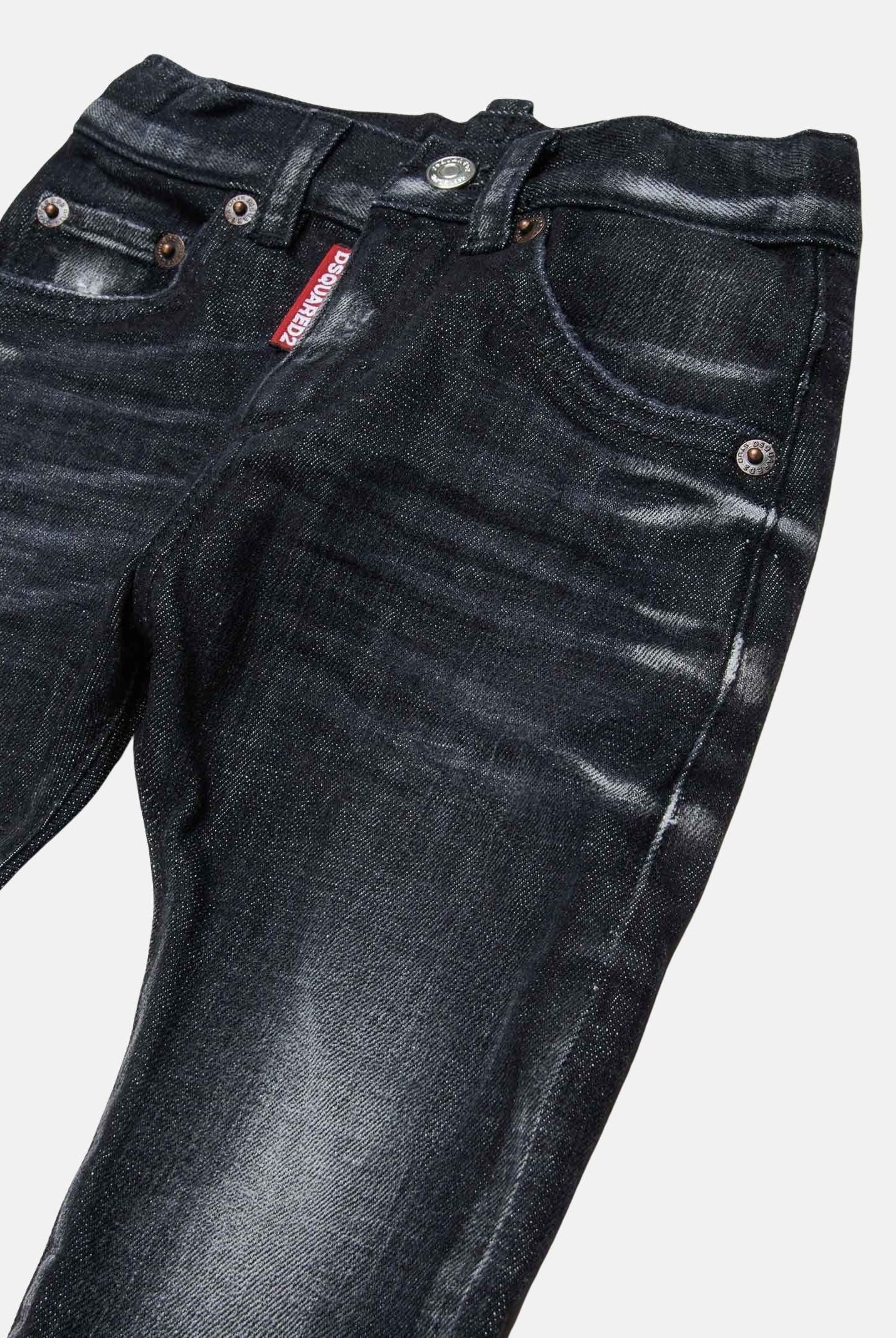 DSQUARED2 Jeans Turn-Up in denim nero da neonato DQ01TCD0ABS DQ02 DSQUARED2