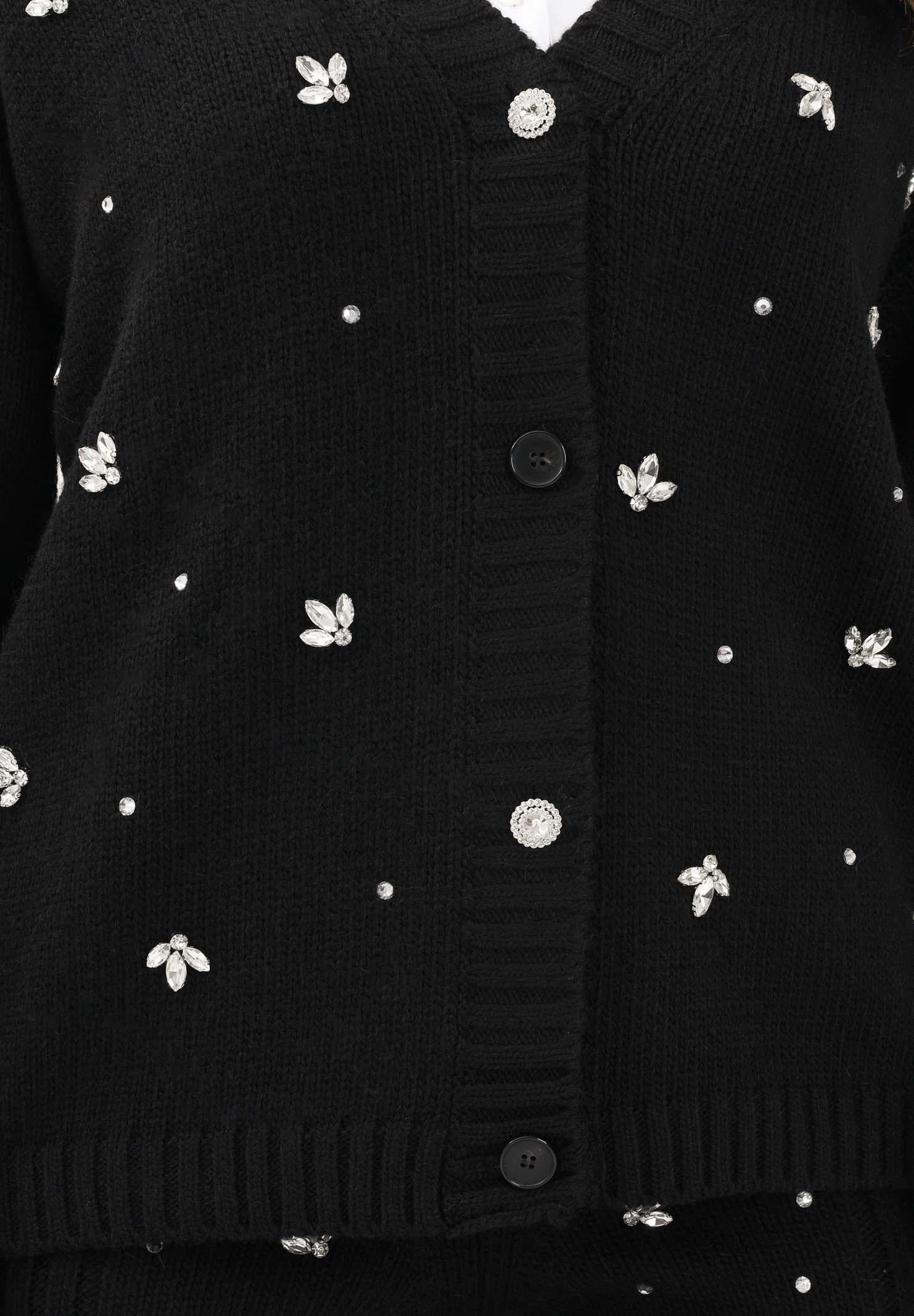 VICOLO Cardigan nero da donna con dettagli gioiello 55153F NE VICOLO