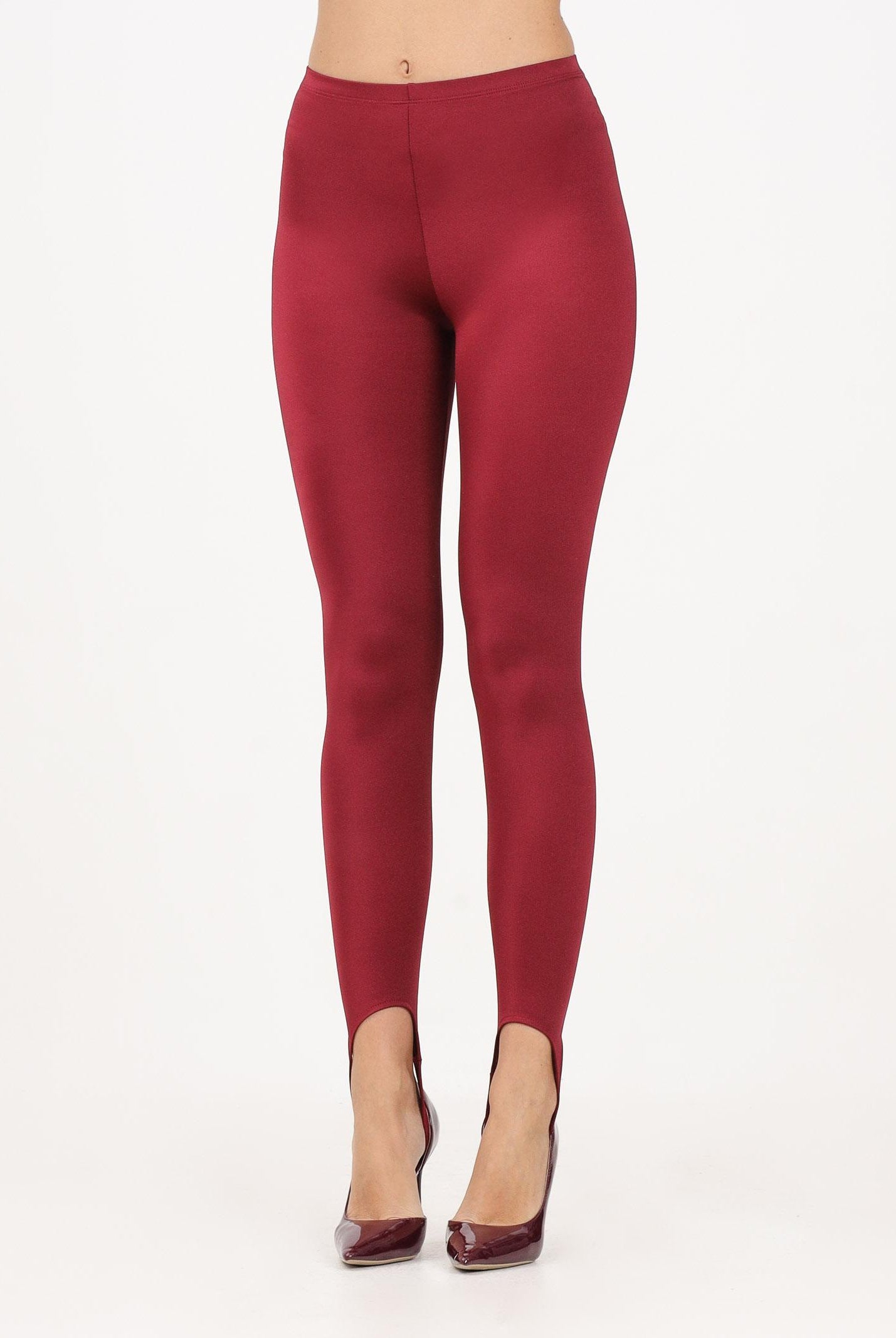 VICOLO Leggings bordeaux da donna con staffa alla caviglia UF0119 BO VICOLO
