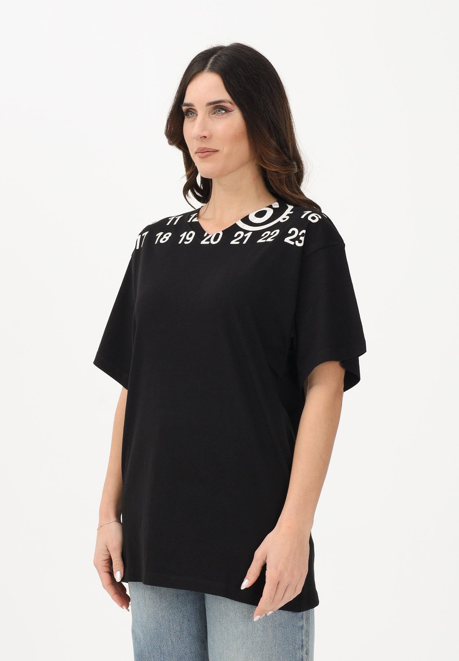 MAISON MARGIELA T-shirt a manica corta nera per donna, ragazzi e bambini con stampa M60986MM02Y M6900 MAISON MARGIELA