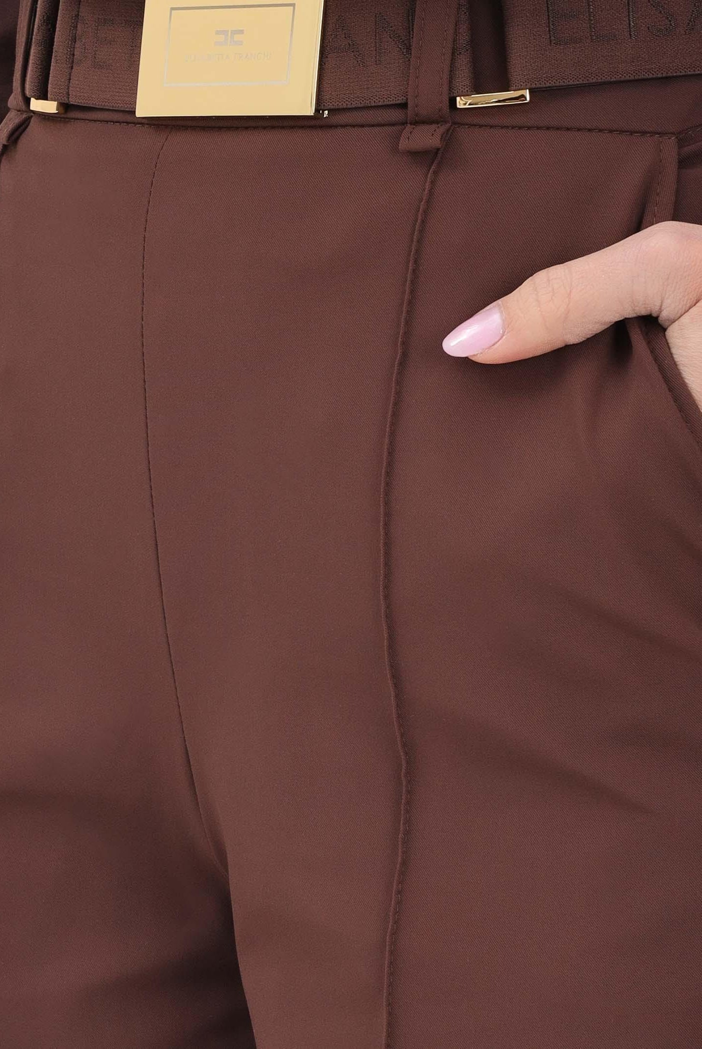 ELISABETTA FRANCHI Shorts cacao da donna con cintura SH00861E2 644 ELISABETTA FRANCHI
