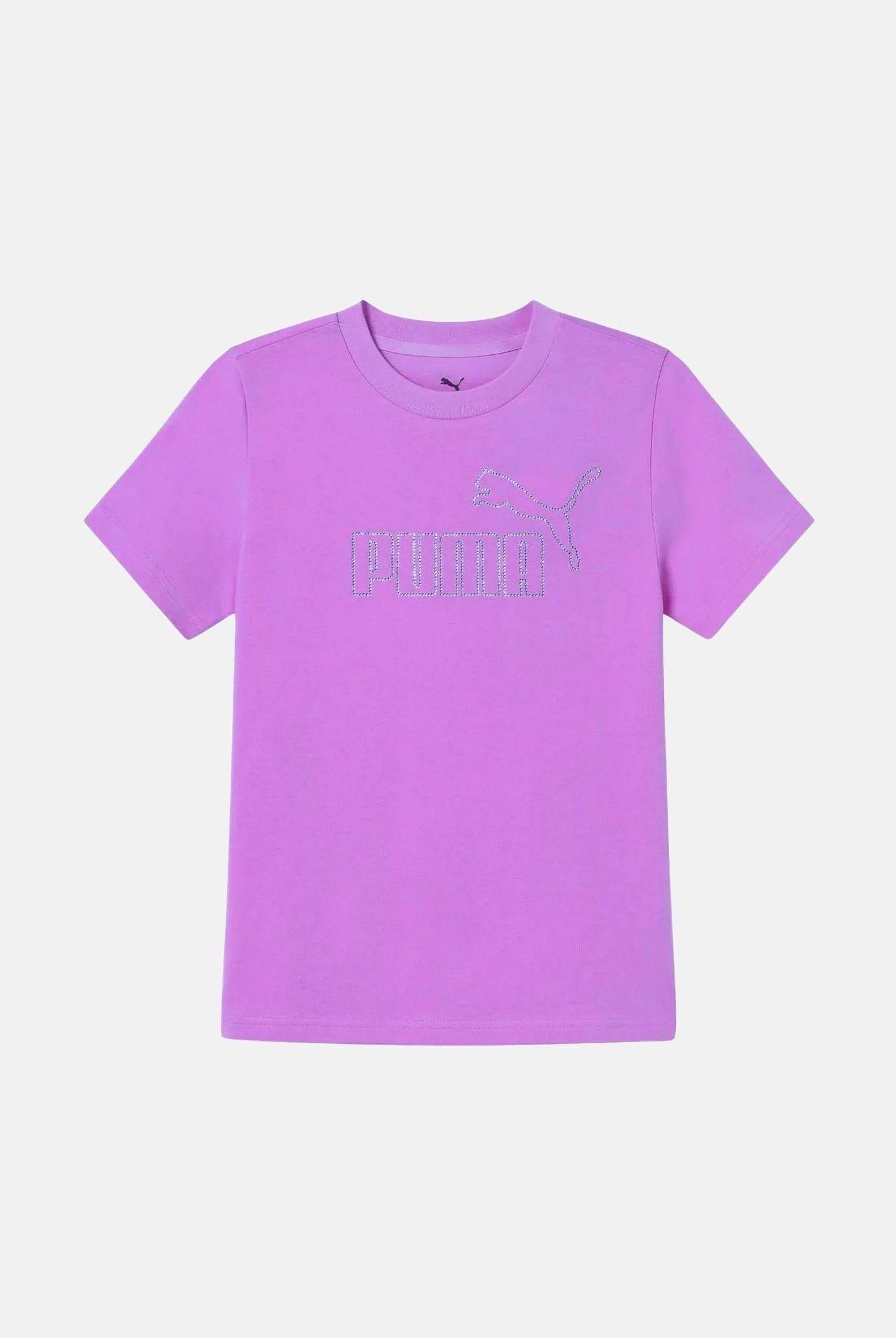 PUMA T-shirt a manica corta viola da bambina con logo in strass 693852 74 PUMA