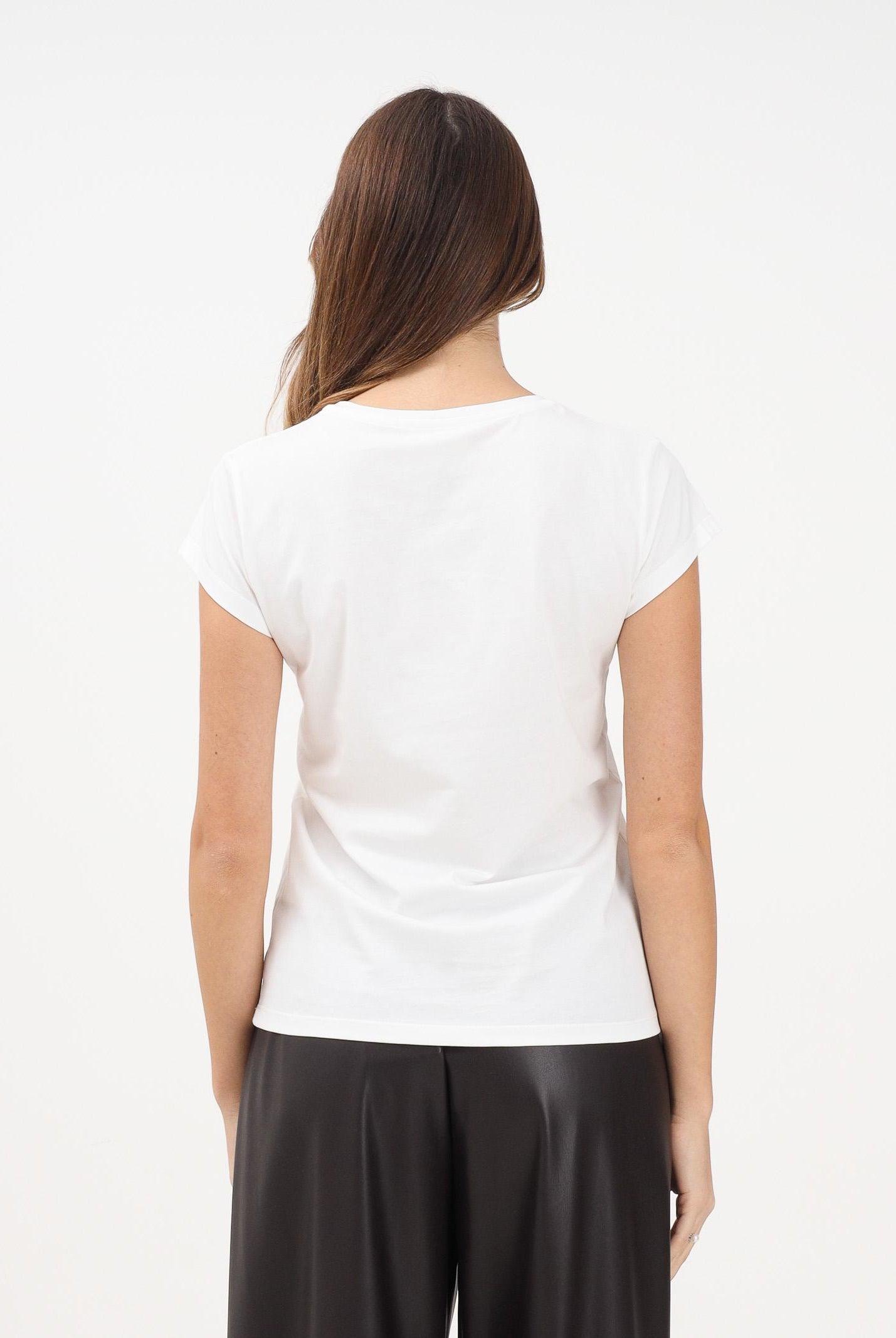 VICOLO T-shirt a manica corta bianca da donna con stampa RF0444 BI VICOLO