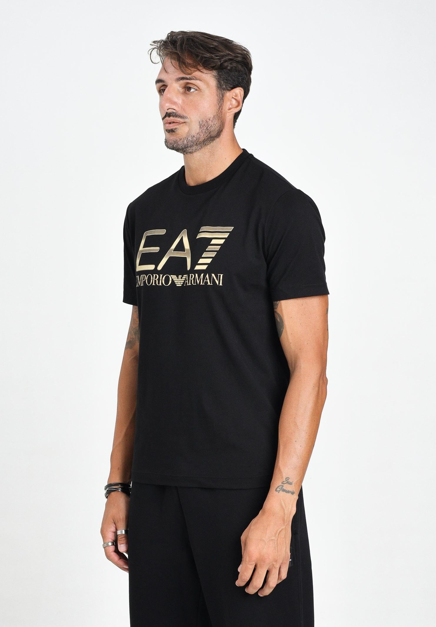 EA7 T-shirt a manica corta nera da uomo con stampa logo 7M001189AF17789 UC001 EA7