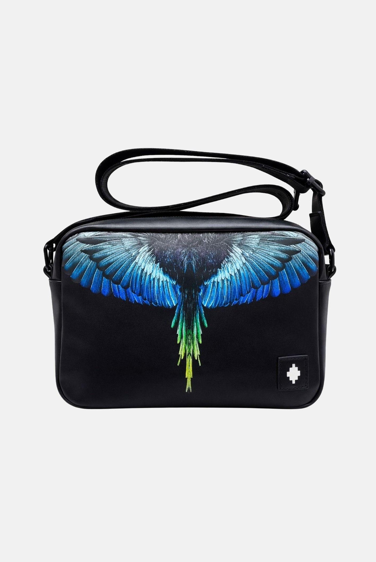 MARCELO BURLON COUNTY OF MILAN Borsa a tracolla nera per uomo e donna con stampa ali COMAS2603530895 . MARCELO BURLON COUNTY OF MILAN