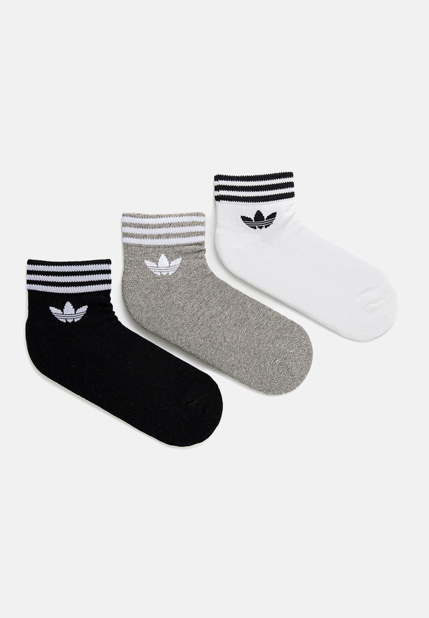 ADIDAS ORIGINALS Calzini (3 paia) Trefoil bianchi, grigi e neri per bambino e bambina HC9550 . ADIDAS ORIGINALS