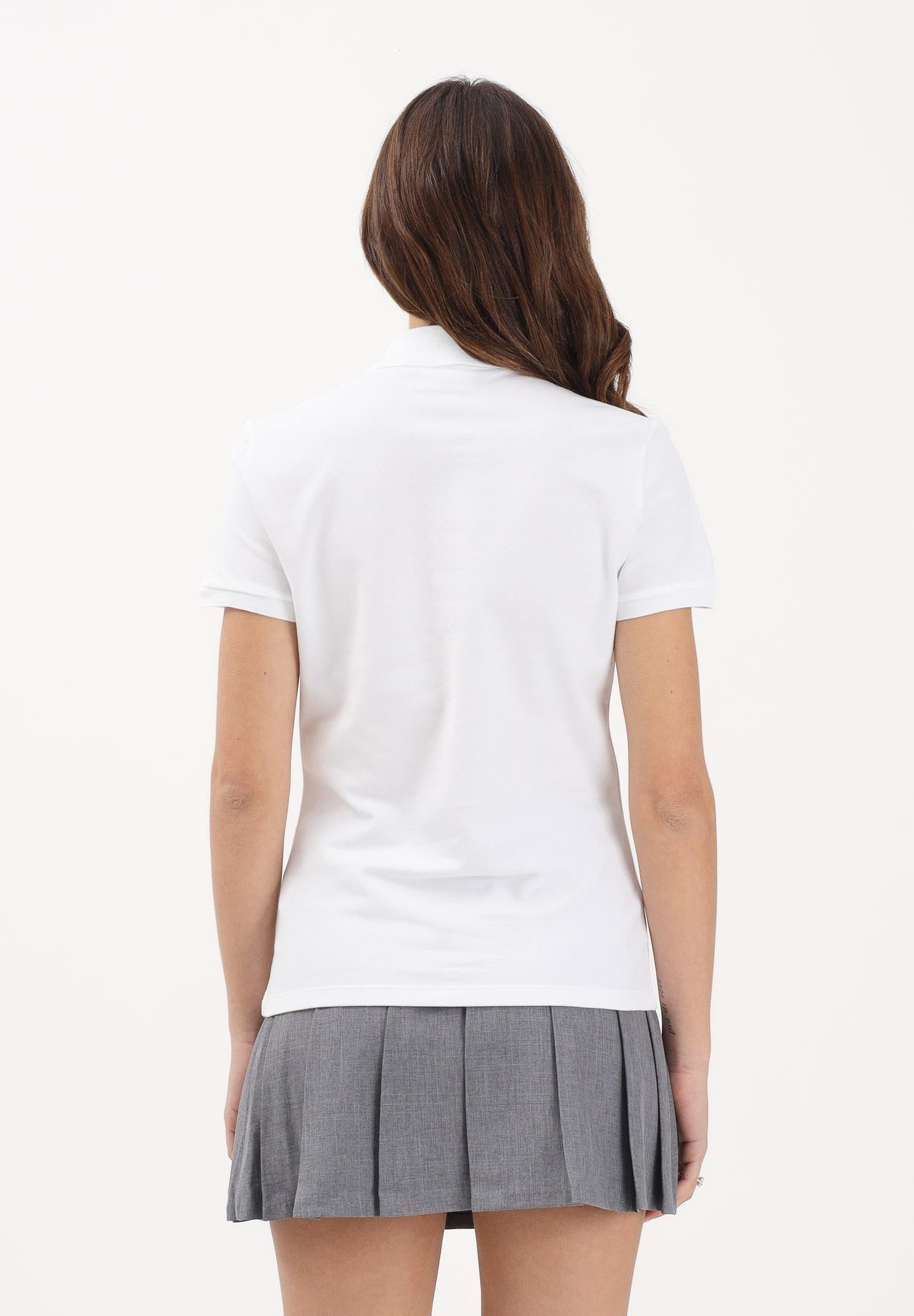 LACOSTE Polo a manica corta bianca da donna con logo PF5462 001 LACOSTE