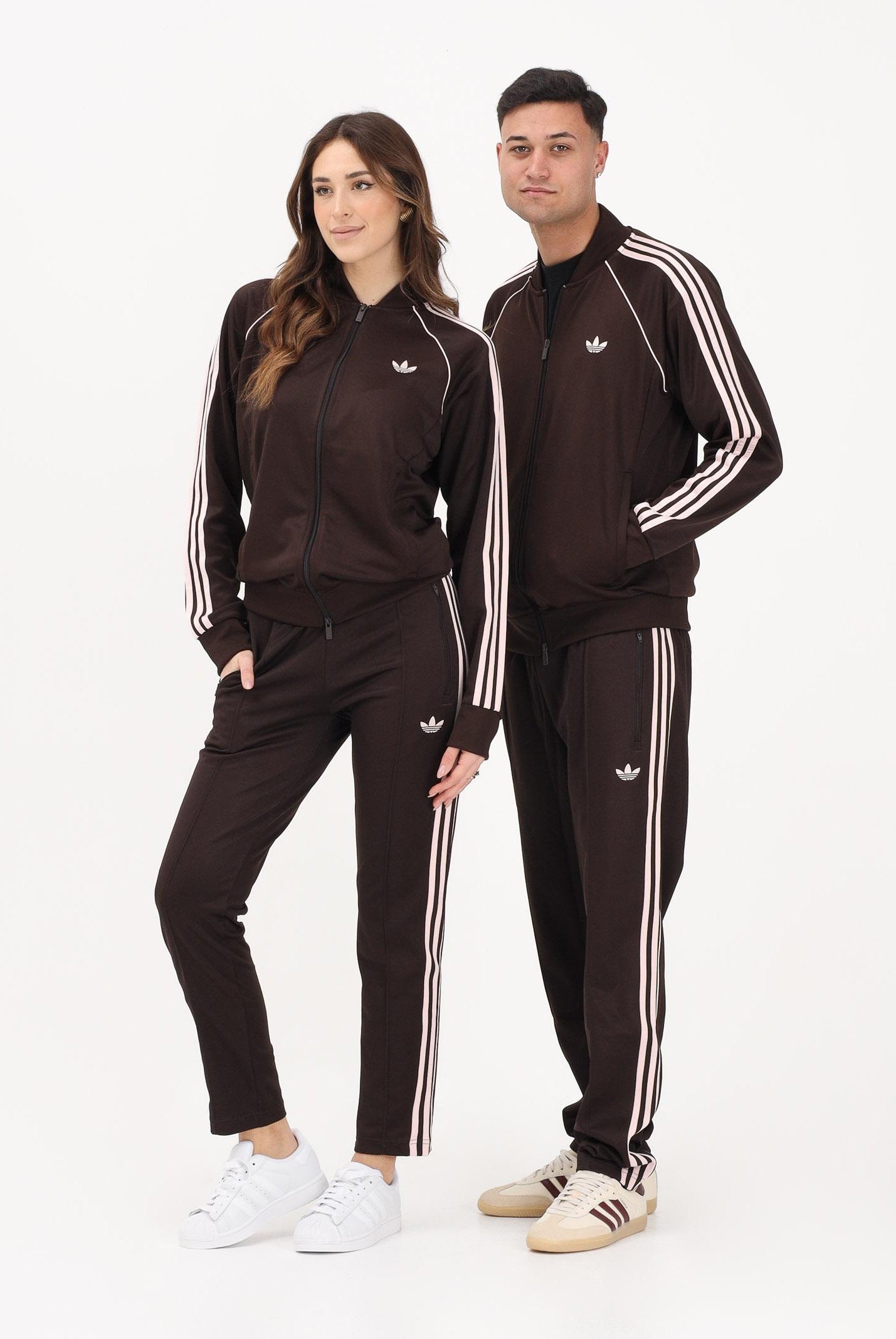 ADIDAS ORIGINALS Pantalone sportivo CLASSIC marrone e rosa per uomo e donna KE1667 . ADIDAS ORIGINALS