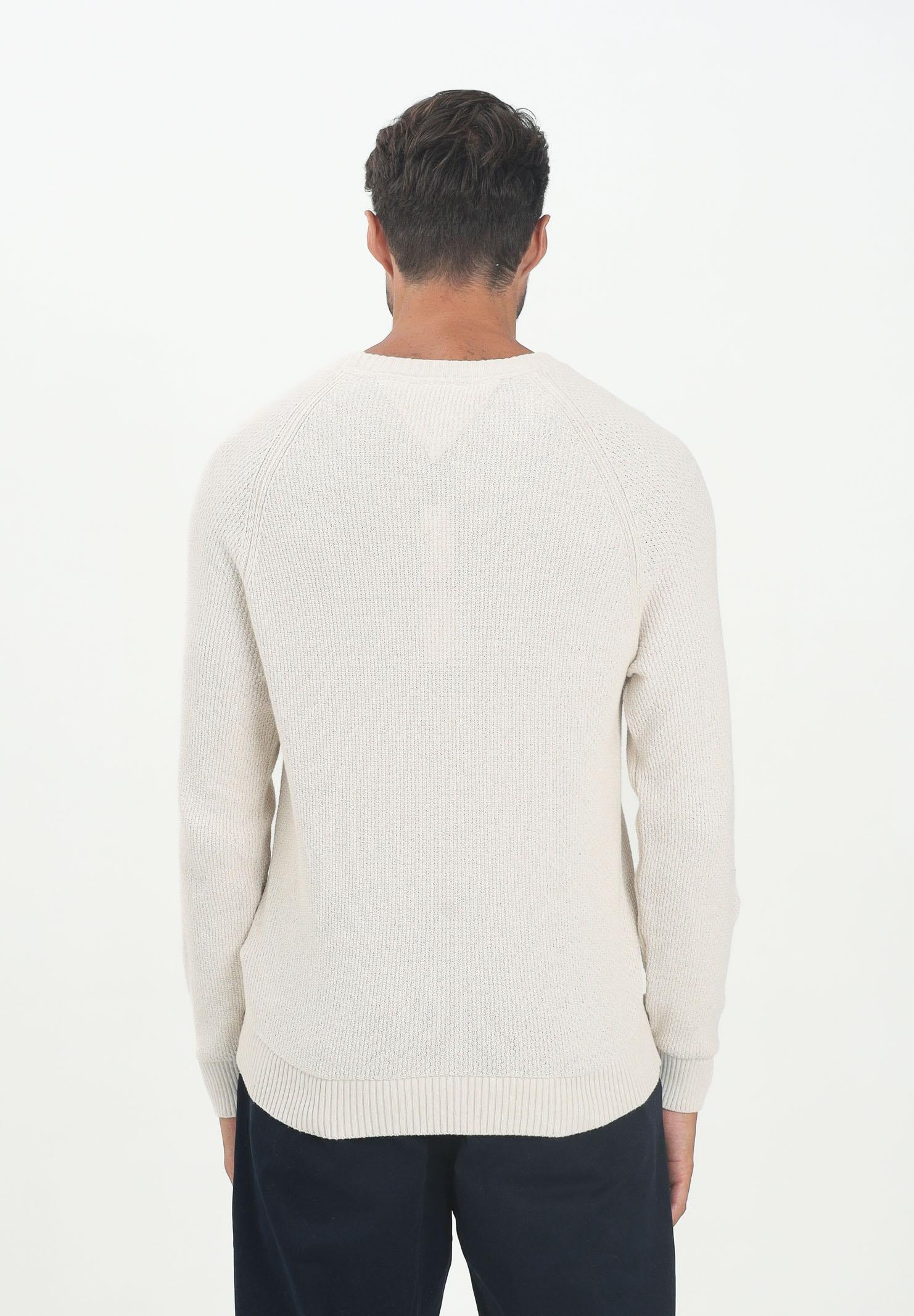 TOMMY JEANS Maglioncino girocollo panna da uomo con logo DM0DM21655AFK TOMMY JEANS