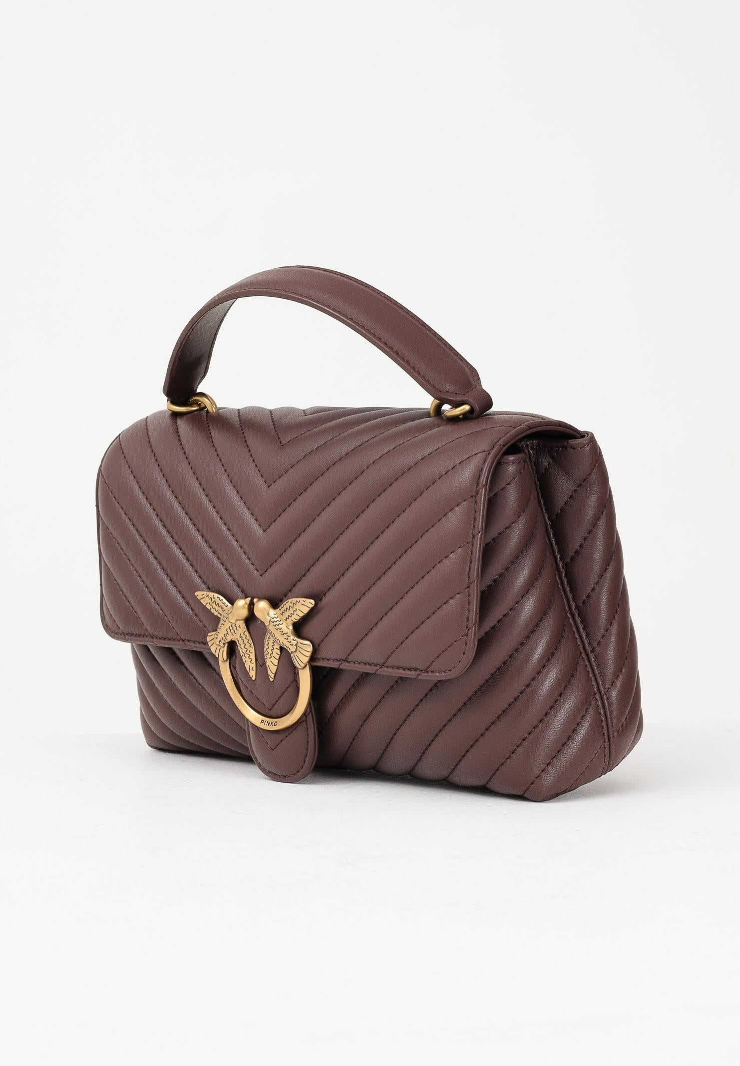 PINKO Borsa a mano Classic Love Bag Puff da donna in nappa trapuntata marrone 100043A0GK L86Q PINKO