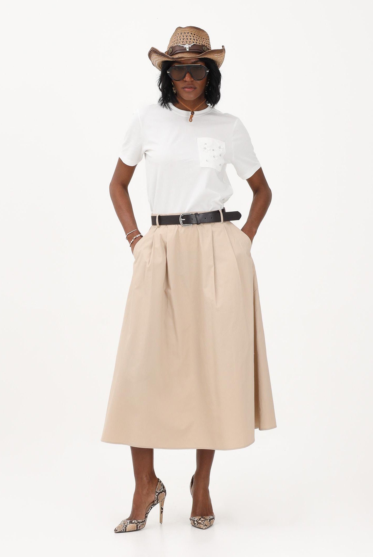 ONLY Gonna midi beige da donna 15370607 OXTA ONLY