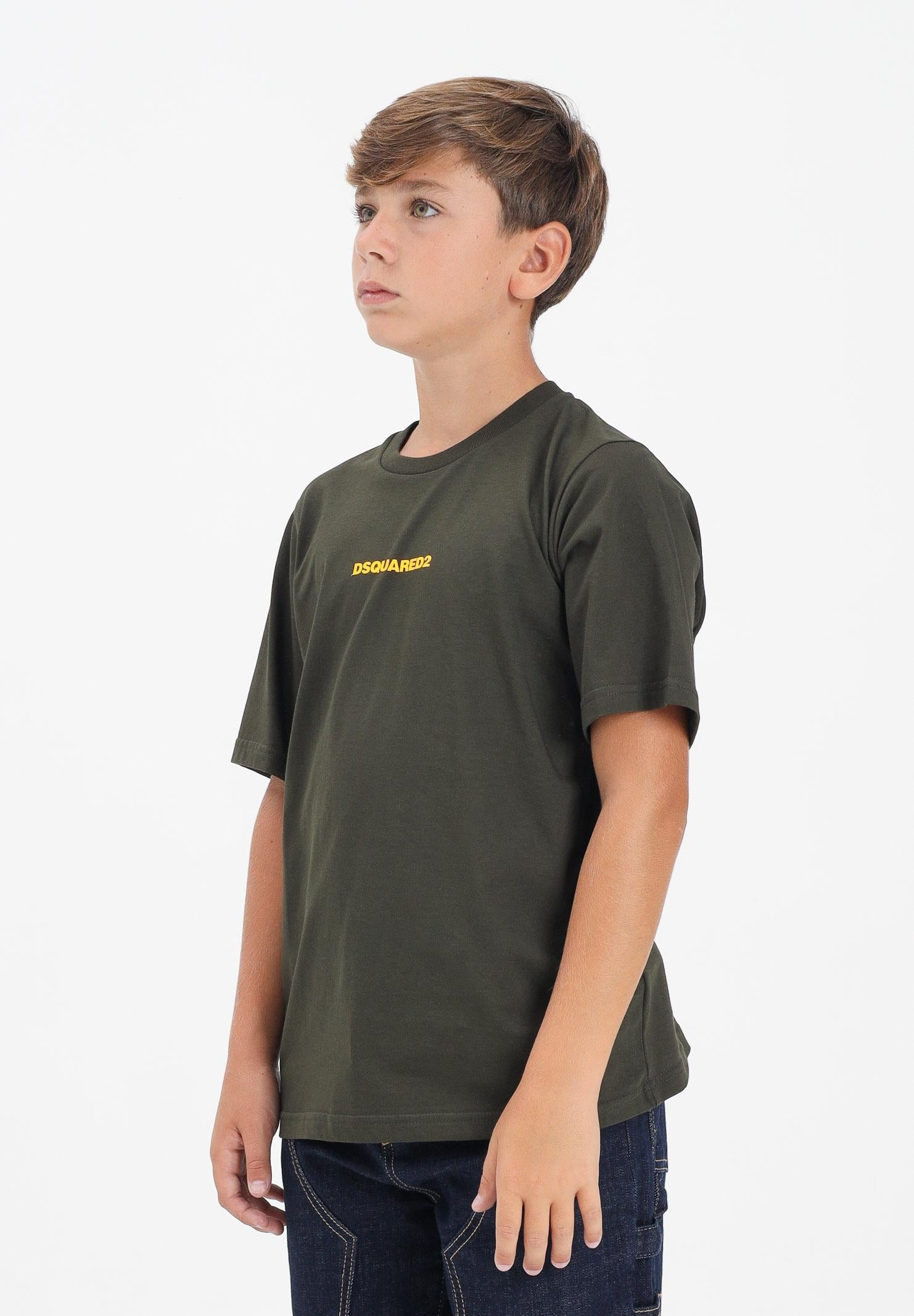 DSQUARED2 T-shirt a manica corta verde per donna, ragazzi e bambini con logo DSQUARED2 DQ2823D004G DQ518 DSQUARED2