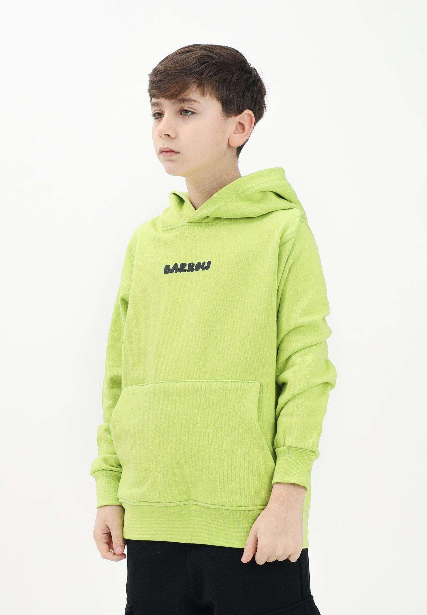 BARROW Felpa con cappuccio verde lime per donna, ragazzi e bambini con stampa teddy S5BKJUHS028 086 BARROW