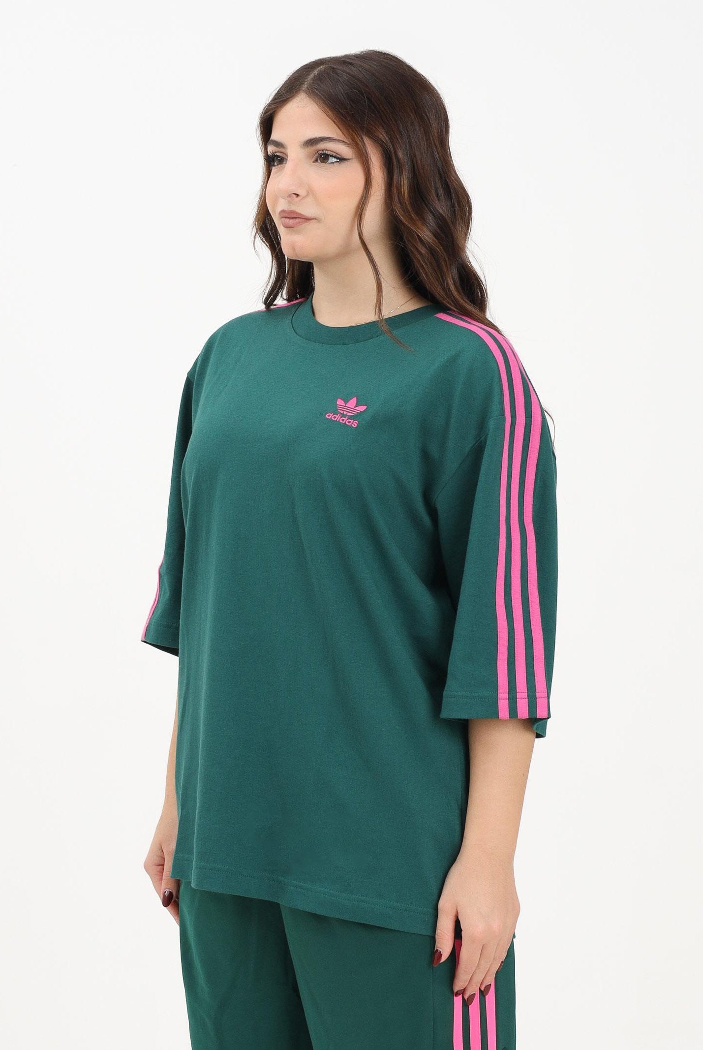 ADIDAS ORIGINALS T-shirt a manica corta Adicolor Oversized verde da donna KA0477 . ADIDAS ORIGINALS