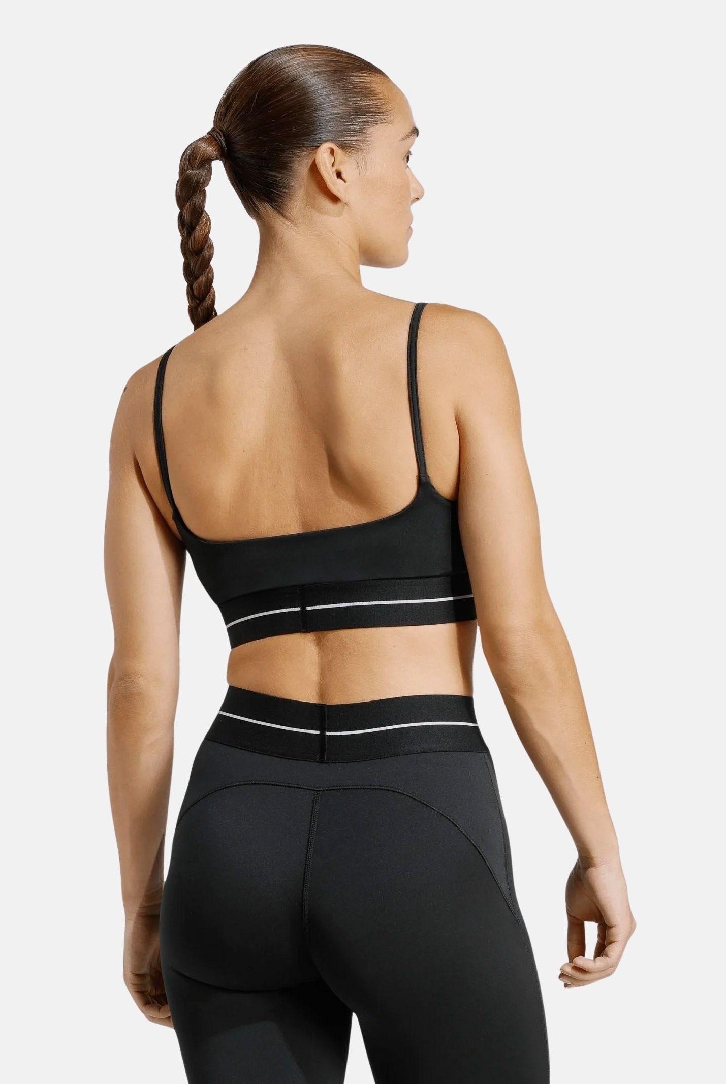ADIDAS PERFORMANCE Top sportivo Hyperglam 3-Stripes Light Support nero da donna KB3683 . ADIDAS PERFORMANCE