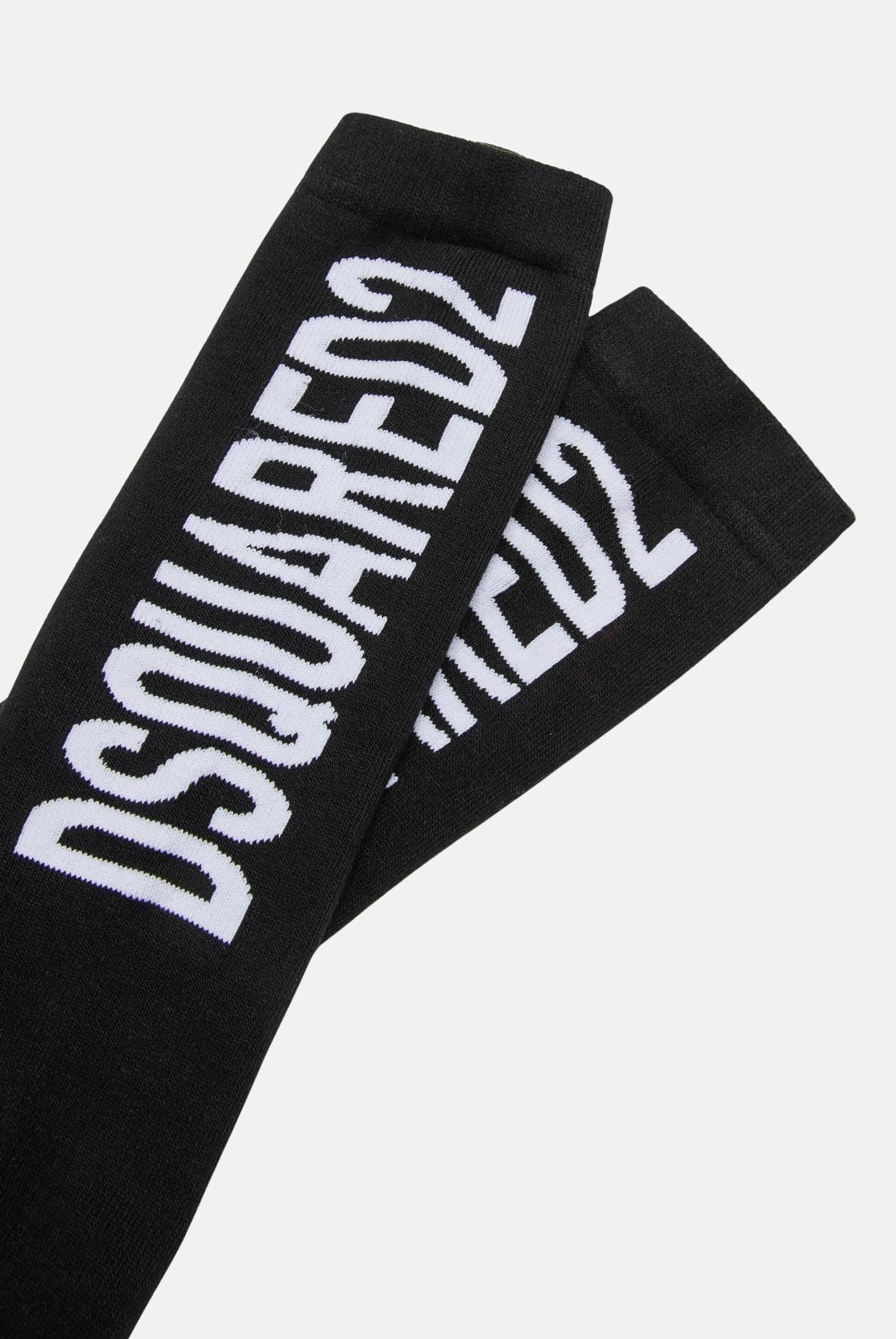 DSQUARED2 Calzini lunghi in filato misto cotone neri per uomo e donna con logo DQ2358D0A7D DQ900 DSQUARED2