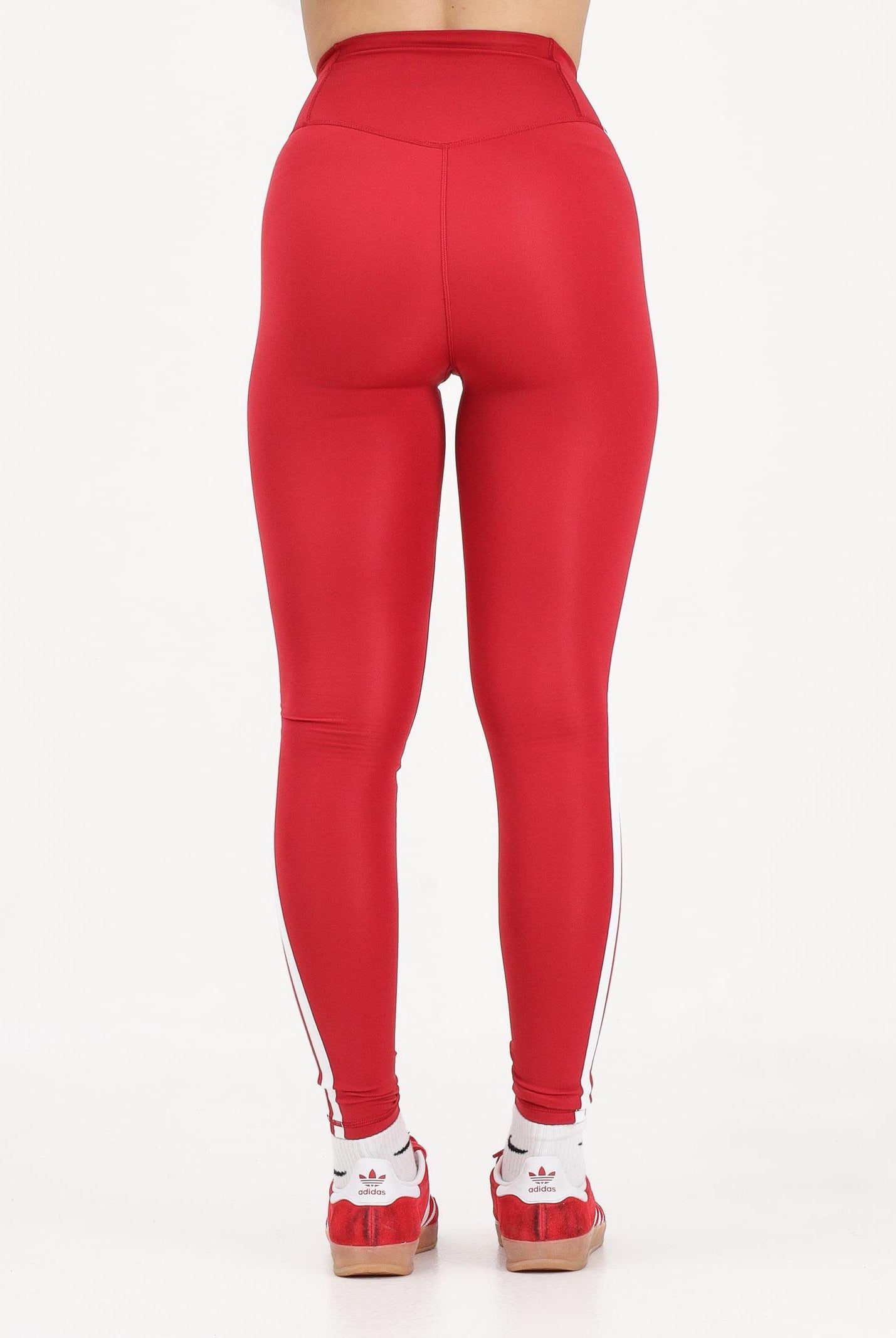 ADIDAS PERFORMANCE Leggings Optime Essentials Workout 3-Stripes 7/8 rosso da donna KF8557 . ADIDAS PERFORMANCE