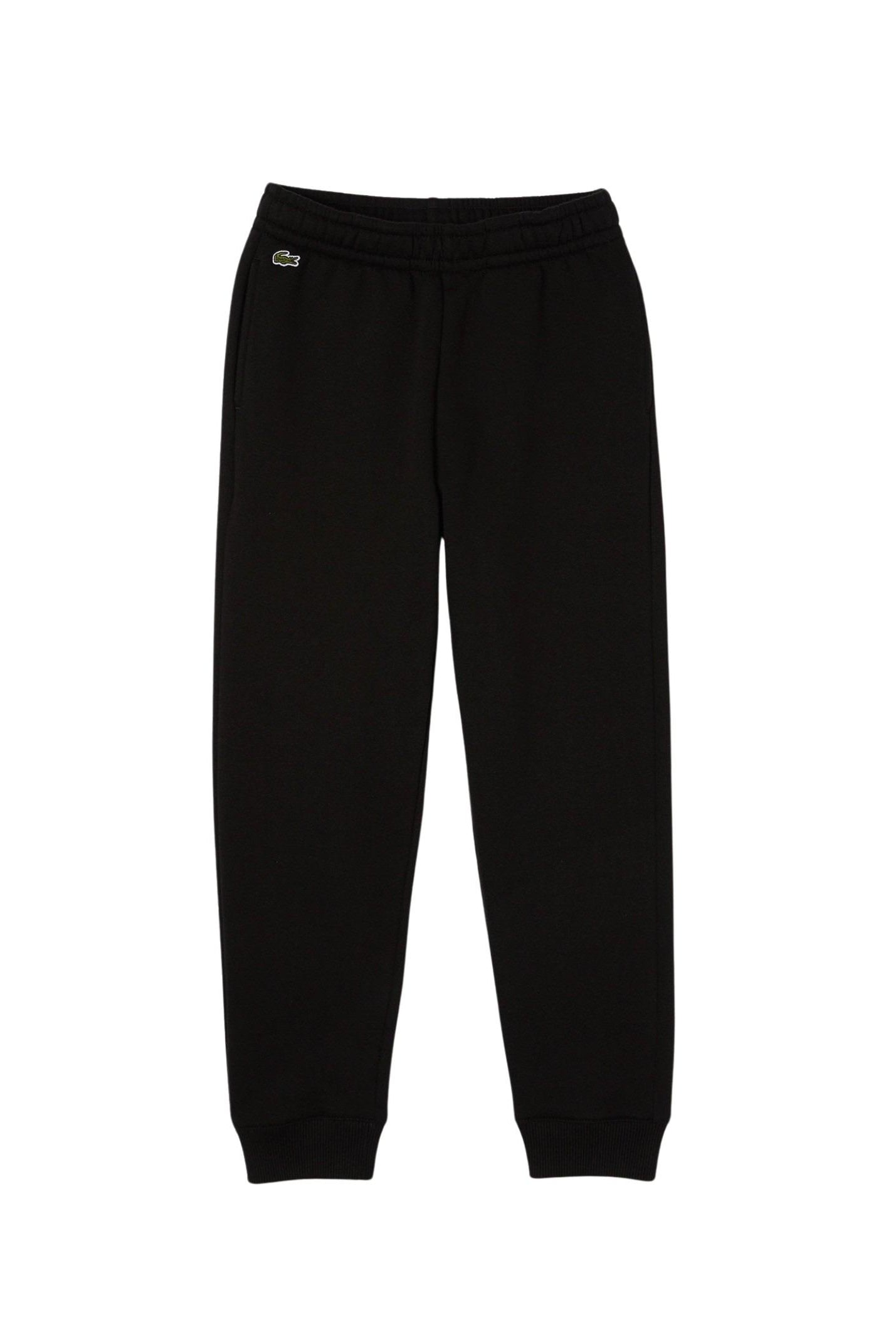 Pantalone sportivo nero per bambino e bambina rifinito da ricamo coccodrillo XJ9728-J 031 LACOSTE