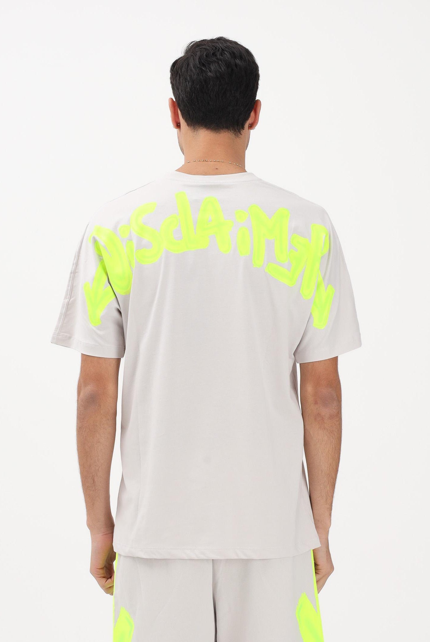 DISCLAIMER T-shirt a manica corta ghiaccio da uomo con stampa logo 26EDS55401 GHGF DISCLAIMER