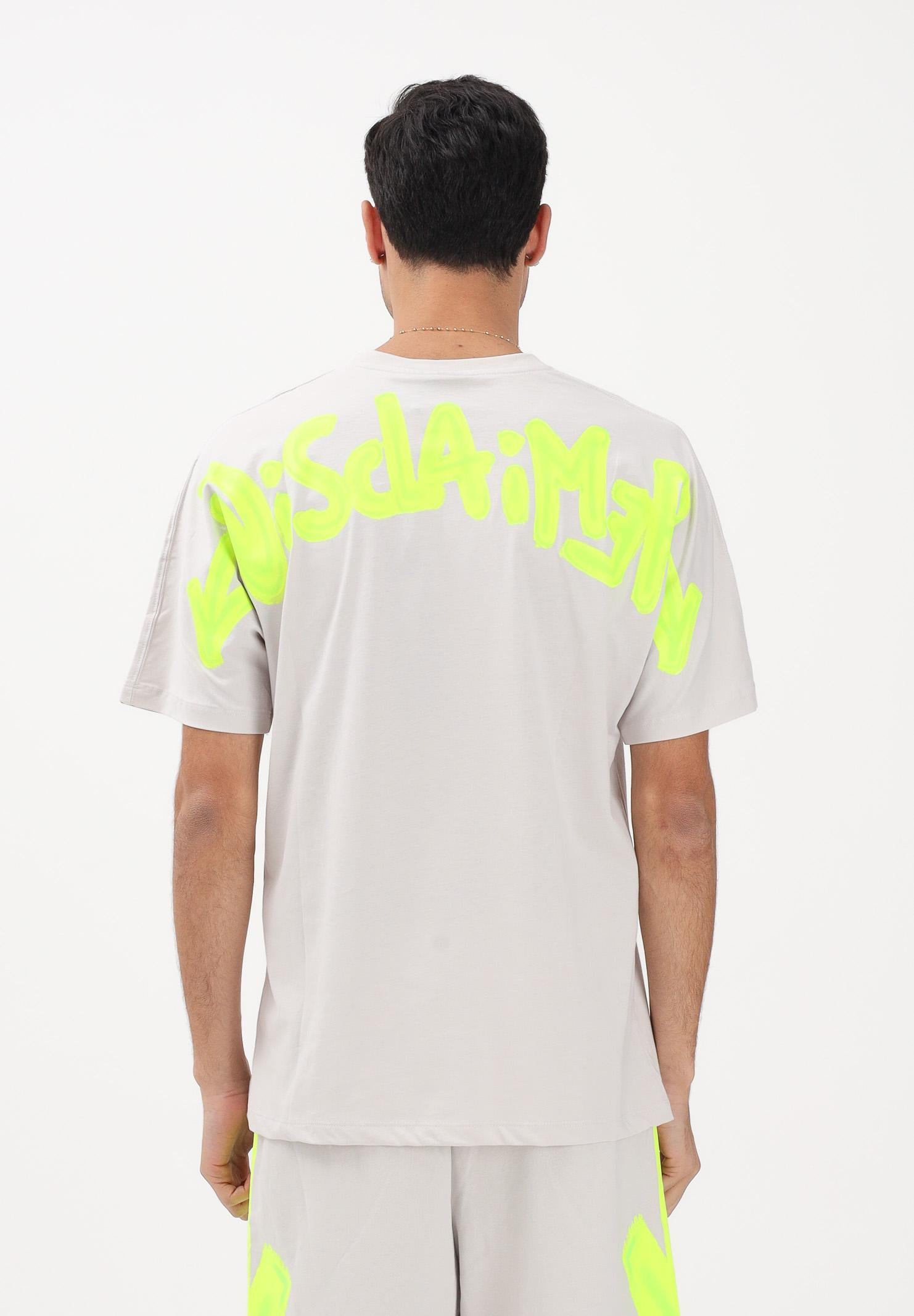 DISCLAIMER T-shirt a manica corta ghiaccio da uomo con stampa logo 26EDS55401 GHGF DISCLAIMER
