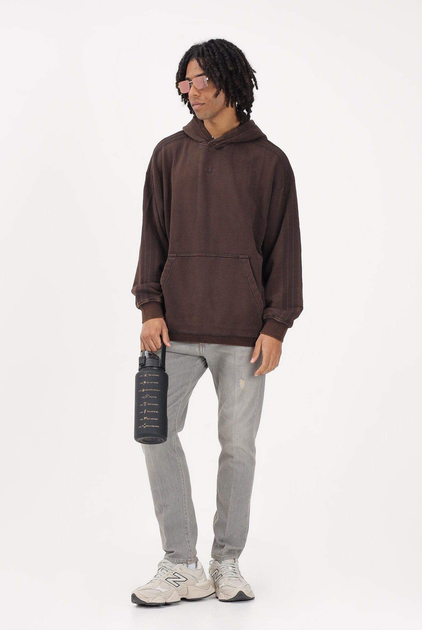 ADIDAS ORIGINALS Felpa con cappuccio Premium Essentials Retro Washed marrone da uomo KD2858 . ADIDAS ORIGINALS