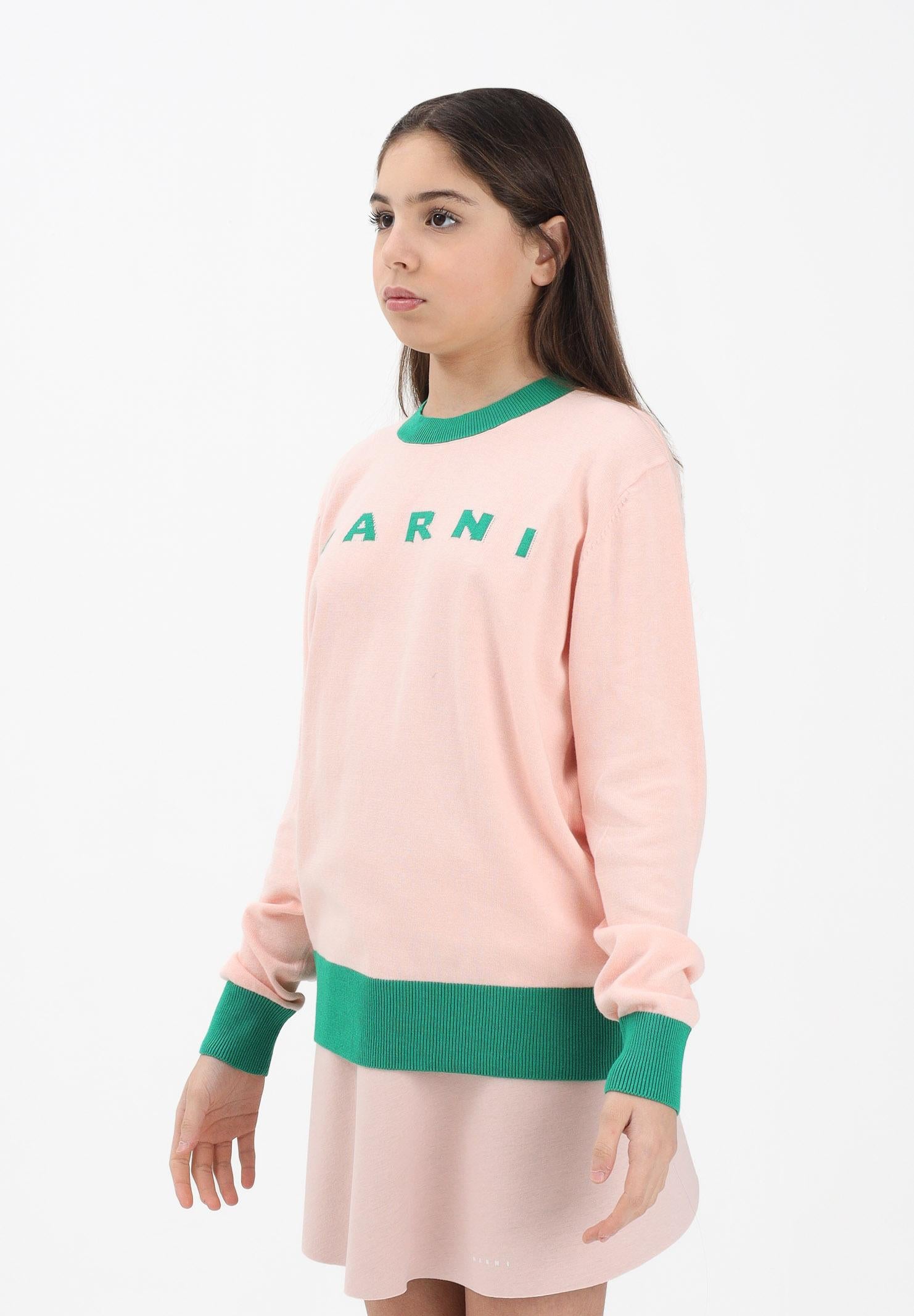 MARNI Maglioncino girocollo rosa per donna, ragazze e bambine con logo M01815M00X2 0M351 MARNI