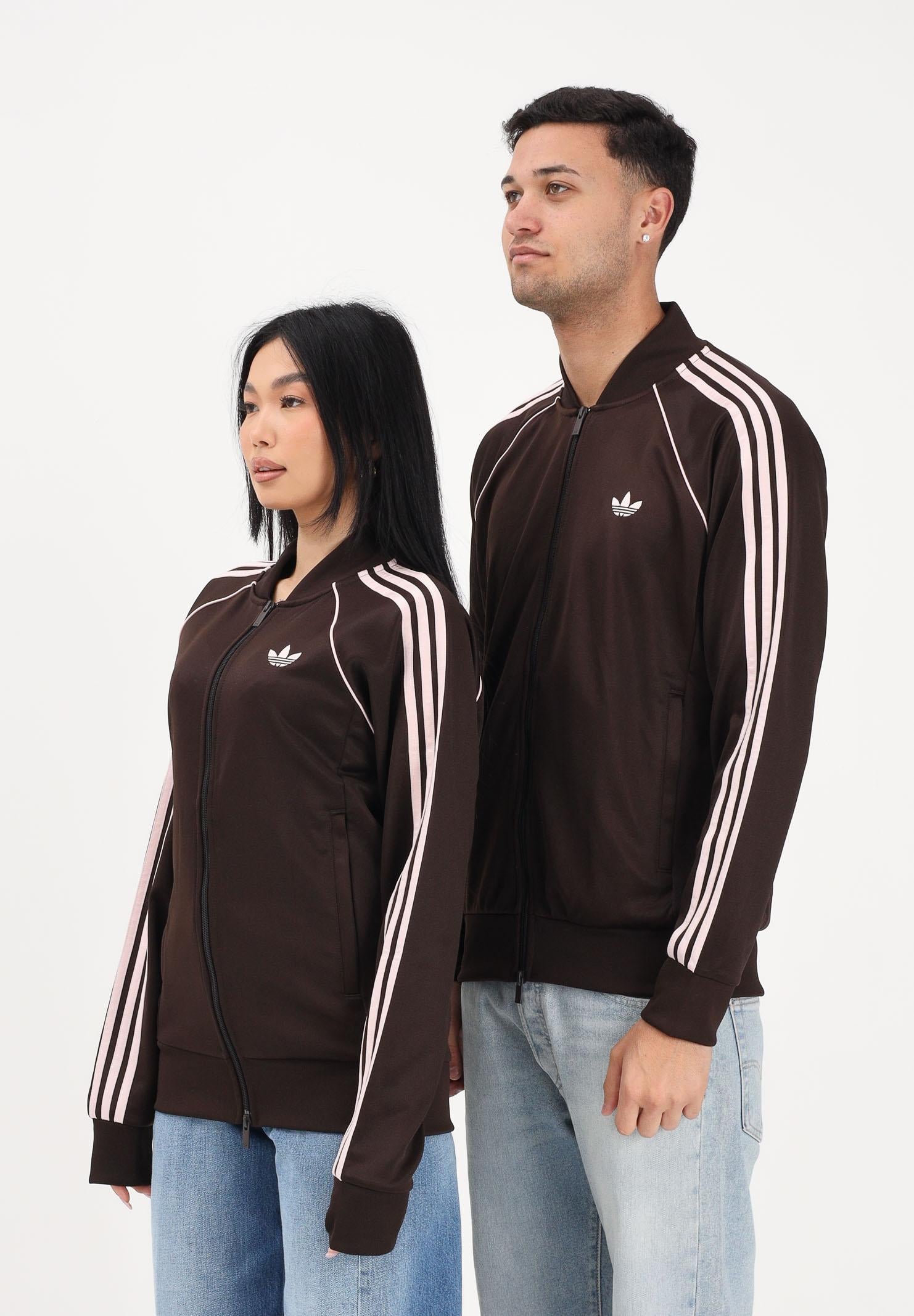 ADIDAS ORIGINALS Felpa con zip SST marrone e rosa per uomo e donna KE3508 . ADIDAS ORIGINALS