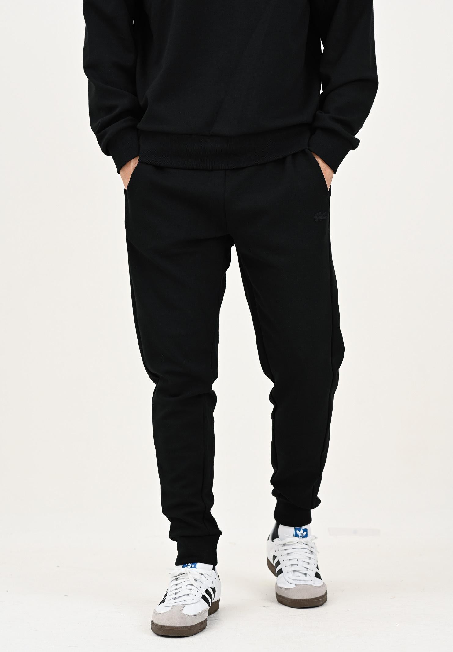 LACOSTE Pantalone sportivo nero da uomo con logo XH9583 031 LACOSTE