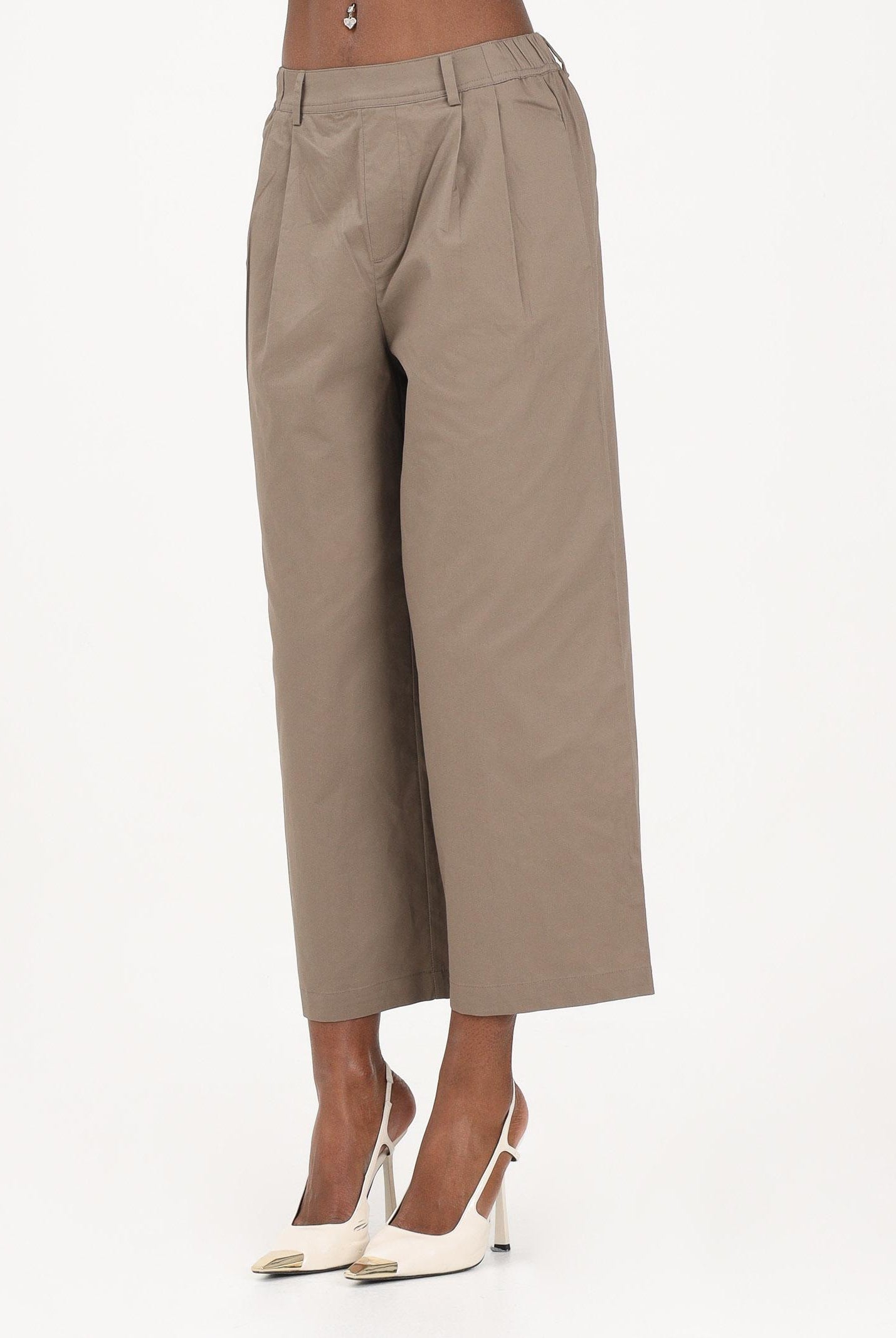 ONLY Pantalone cropped marrone da donna 15370610 WA ONLY