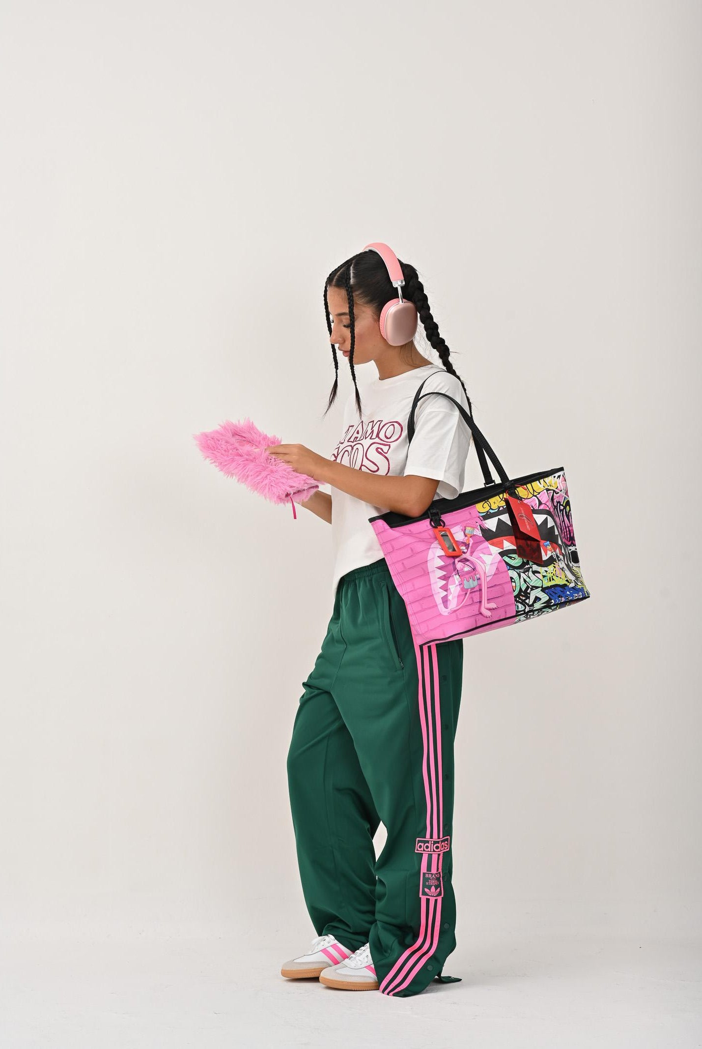 ADIDAS ORIGINALS Pantalone sportivo Adibreak verde e rosa per uomo e donna KD6662 . ADIDAS ORIGINALS