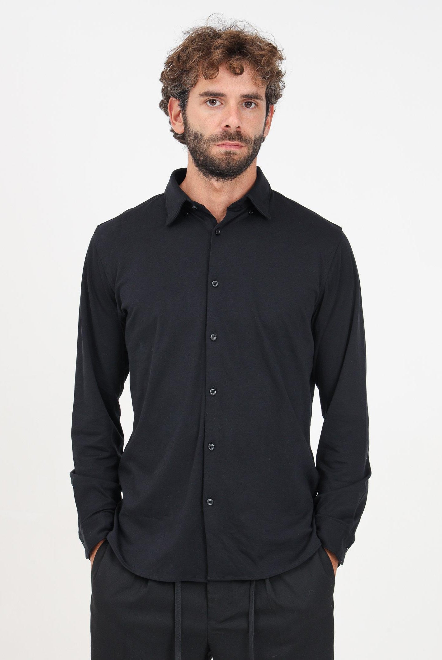 SELECTED HOMME Camicia a manica lunga nera da uomo 16094593 Black SELECTED HOMME