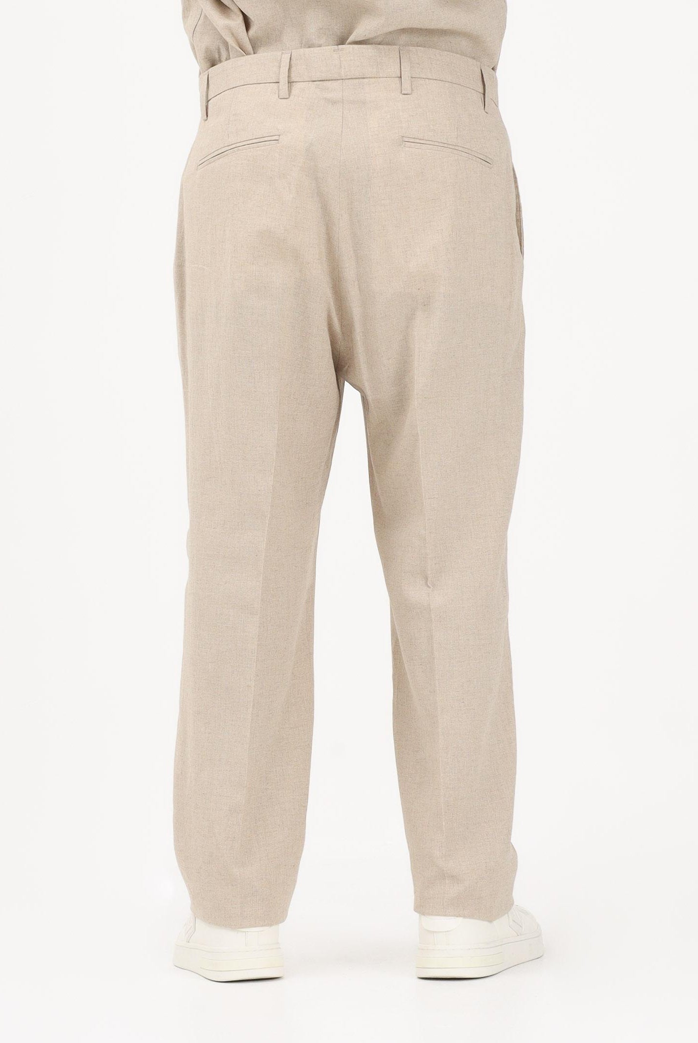 I'M BRIAN Pantalone in lino beige da uomo PA3703 0025 I'M BRIAN