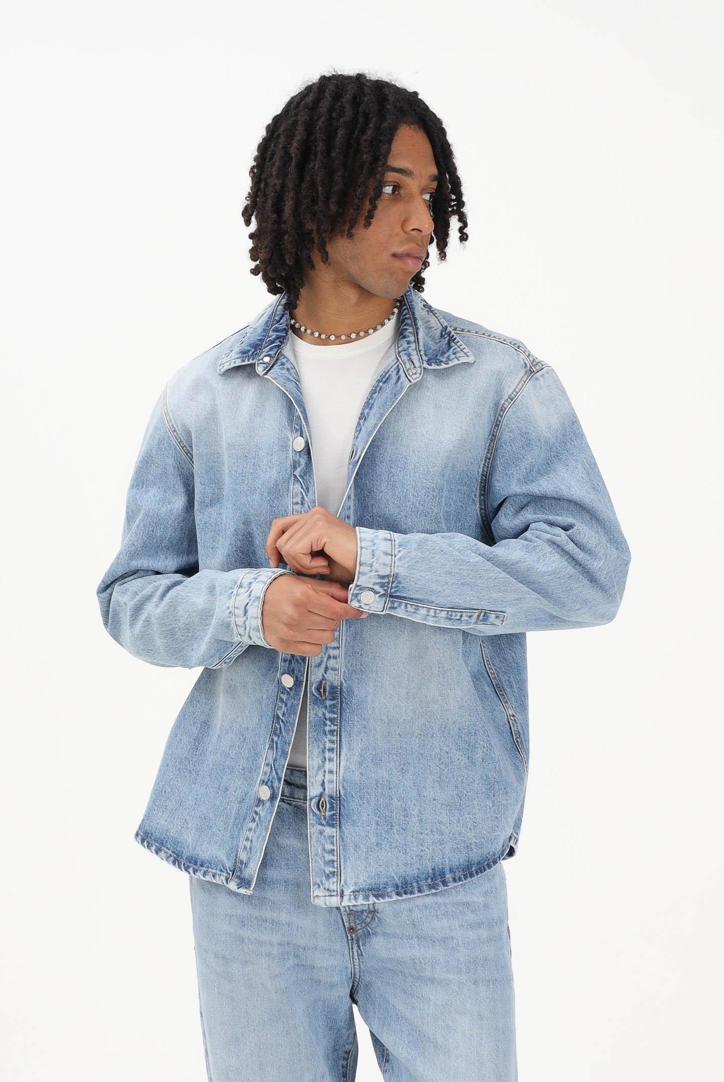 I'M BRIAN Camicia a manica lunga in denim chiaro da uomo CA3655 0028 I'M BRIAN