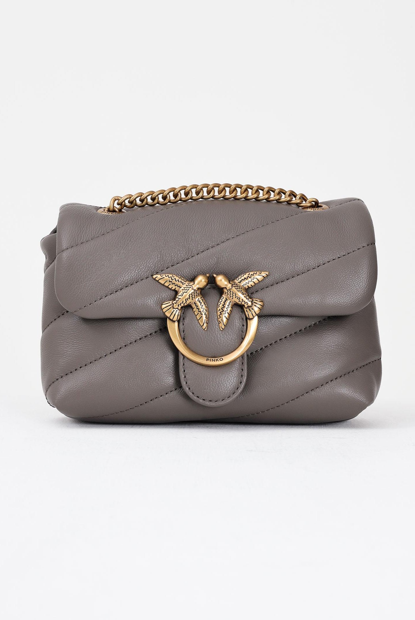 PINKO Borsa a tracolla Baby Love Bag Puff da donna in morbida nappa grigia 100040A0F2 K33Q PINKO