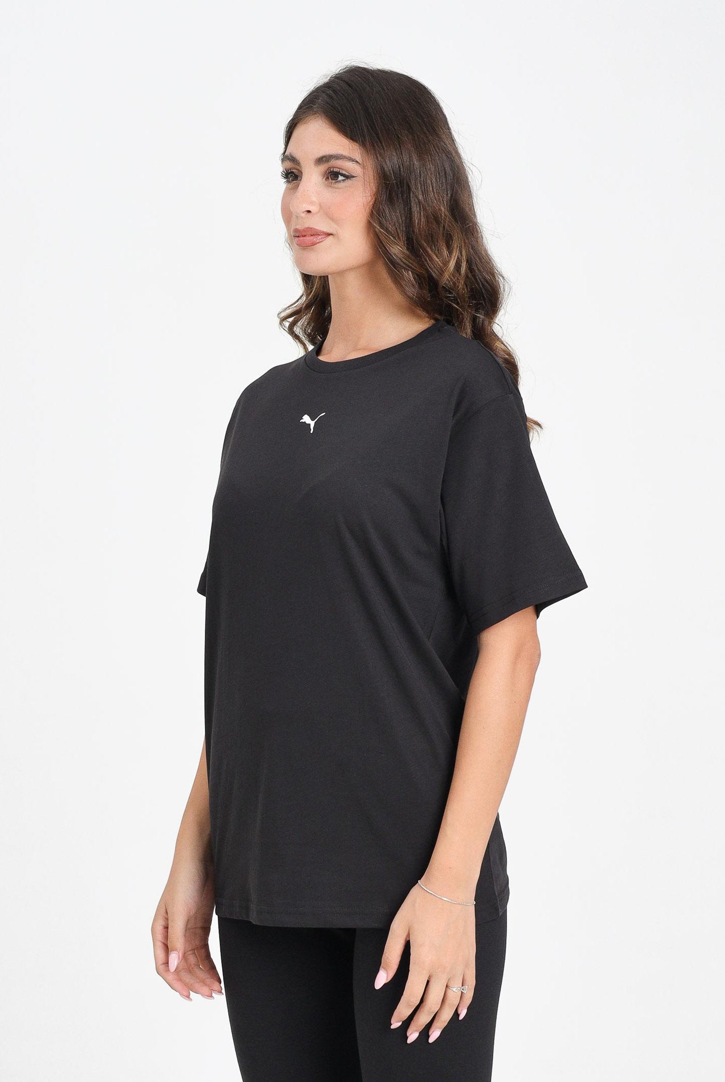 PUMA T-shirt a manica corta ESS Relaxed nera da donna 684971 01 PUMA