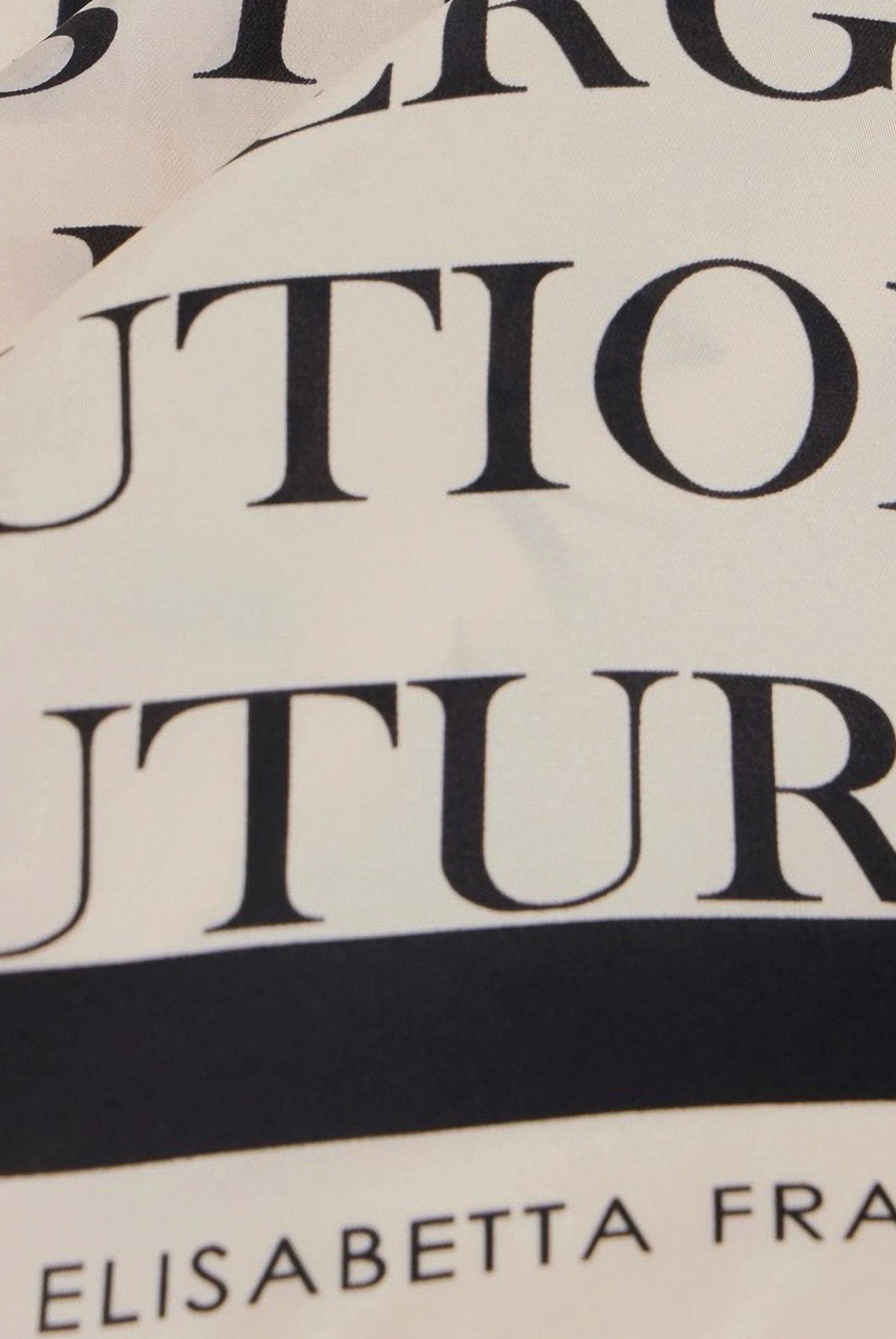 ELISABETTA FRANCHI Foulard burro e nero da donna con stampa lettering FO19F61E2 E84 ELISABETTA FRANCHI