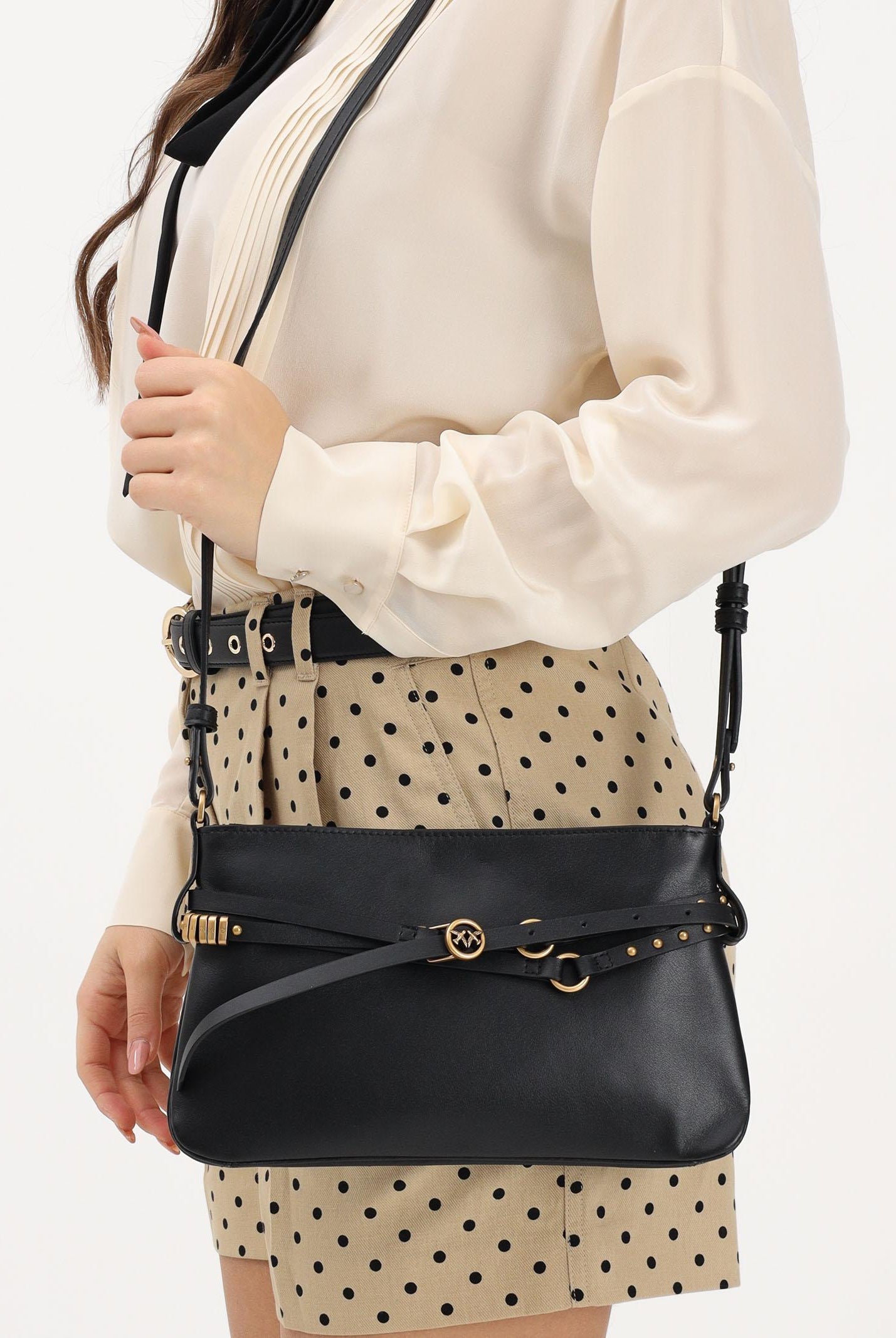 PINKO Borsa a spalla Belt Bag nera da donna 106177A0QO Z99Q PINKO