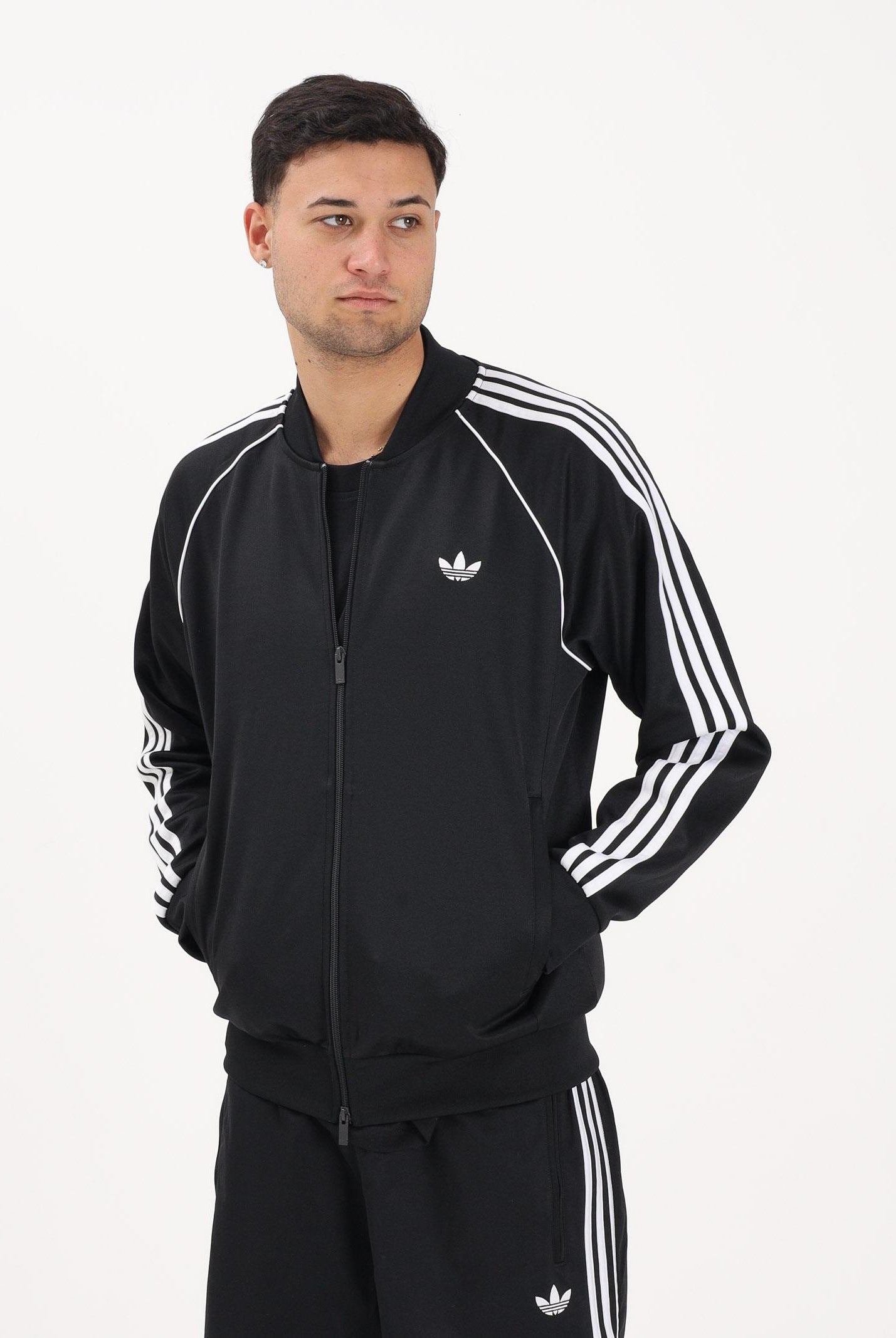 ADIDAS ORIGINALS Felpa con zip SST nera da uomo KE3512 . ADIDAS ORIGINALS