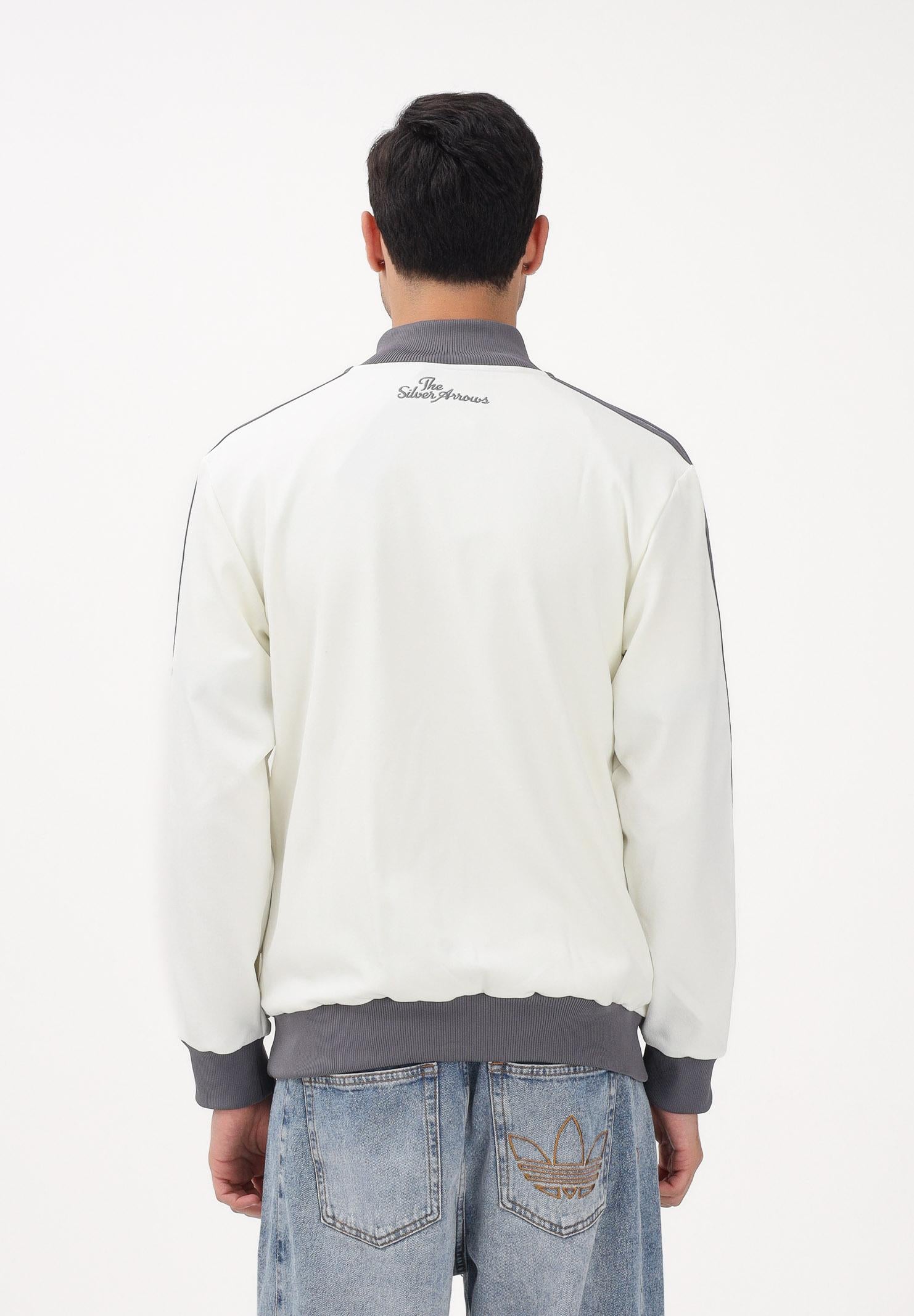 ADIDAS PERFORMANCE Felpa con zip MERCEDES - AMG PETRONAS FORMULA 1 TEAM Silver Arrows Icon panna e grigia da uomo KE8270 . ADIDAS PERFORMANCE