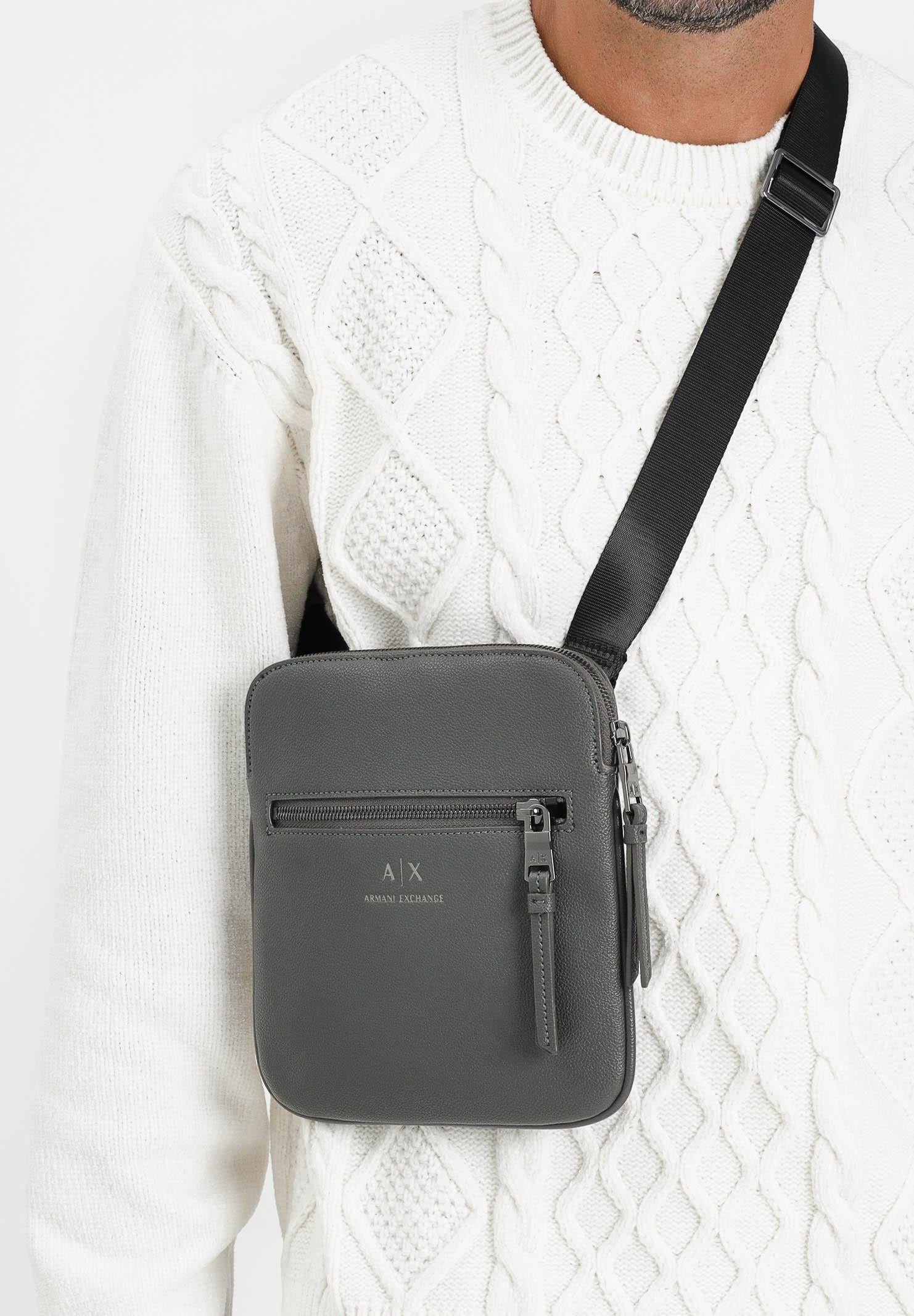 ARMANI EXCHANGE Borsa a tacolla fango da uomo con logo frontale 952391CC830 U8144 ARMANI EXCHANGE