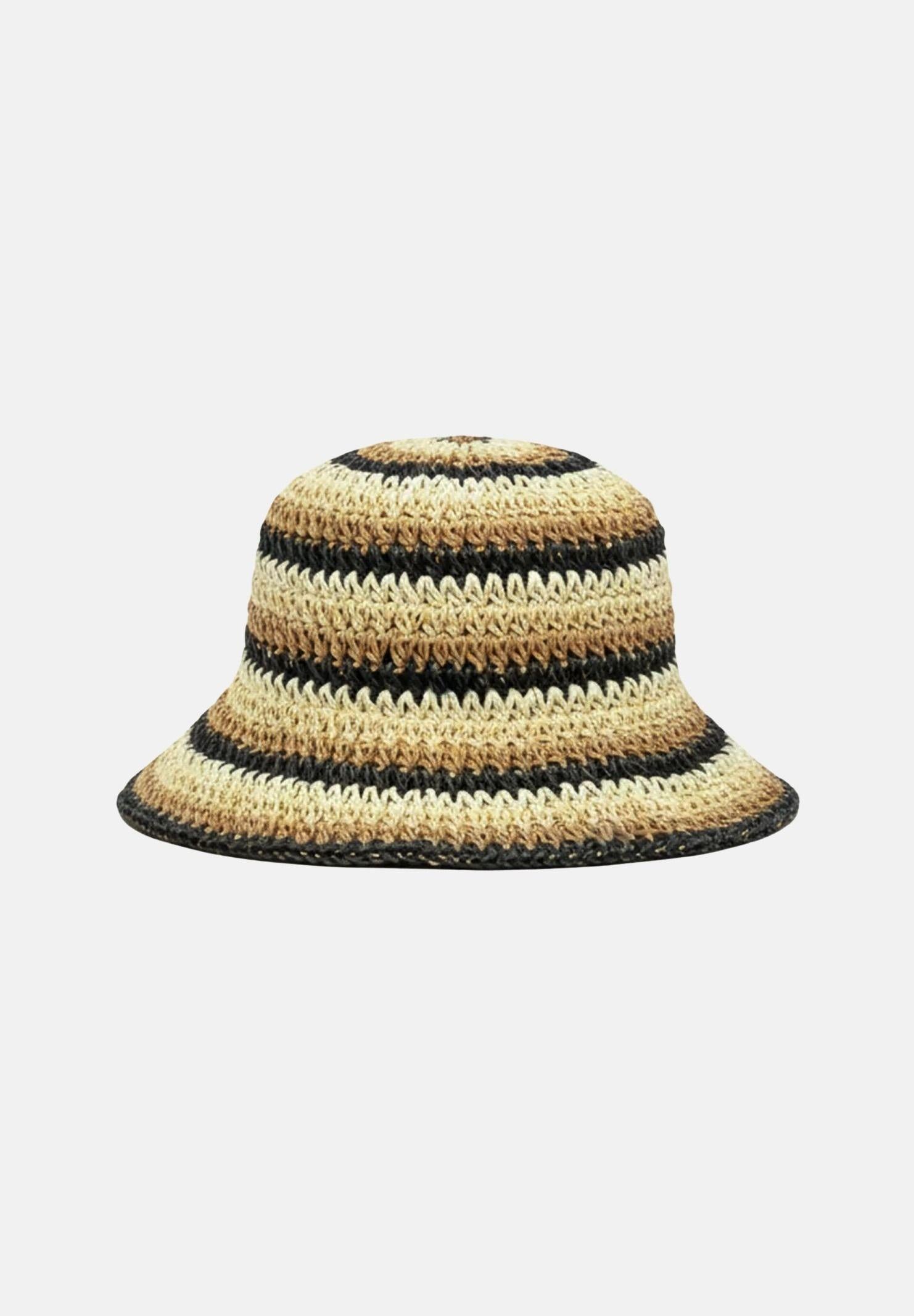 F**K Cappello di paglia beige e nero da donna FA26-SW0440BK . F**K