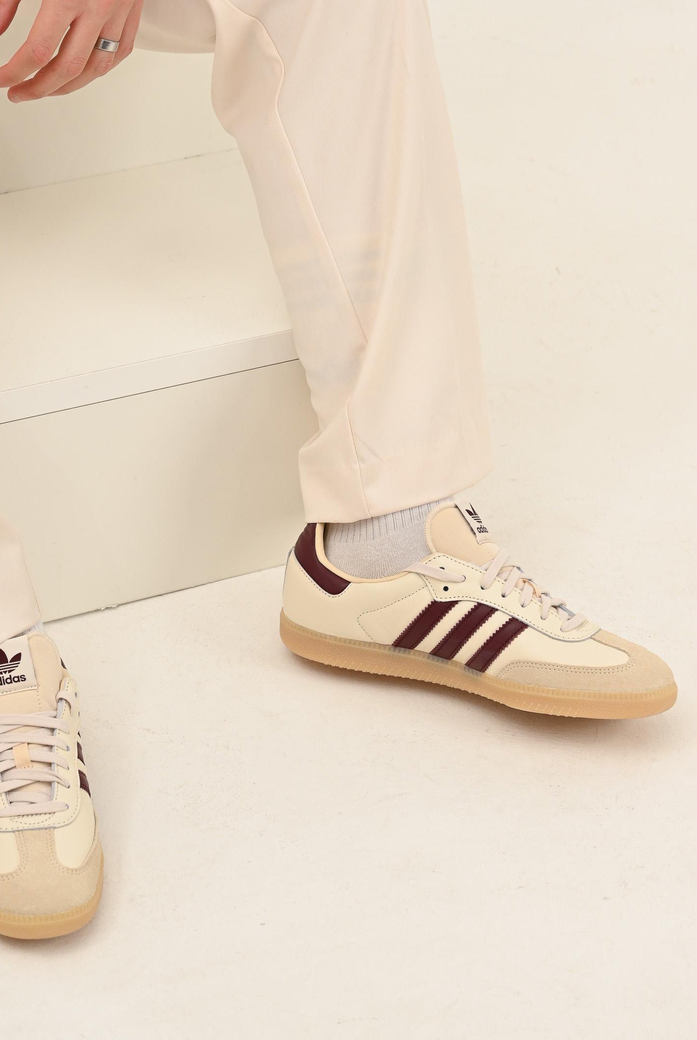 ADIDAS ORIGINALS Sneakers Samba OG burro e bordeaux per uomo e donna JQ8554 . ADIDAS ORIGINALS