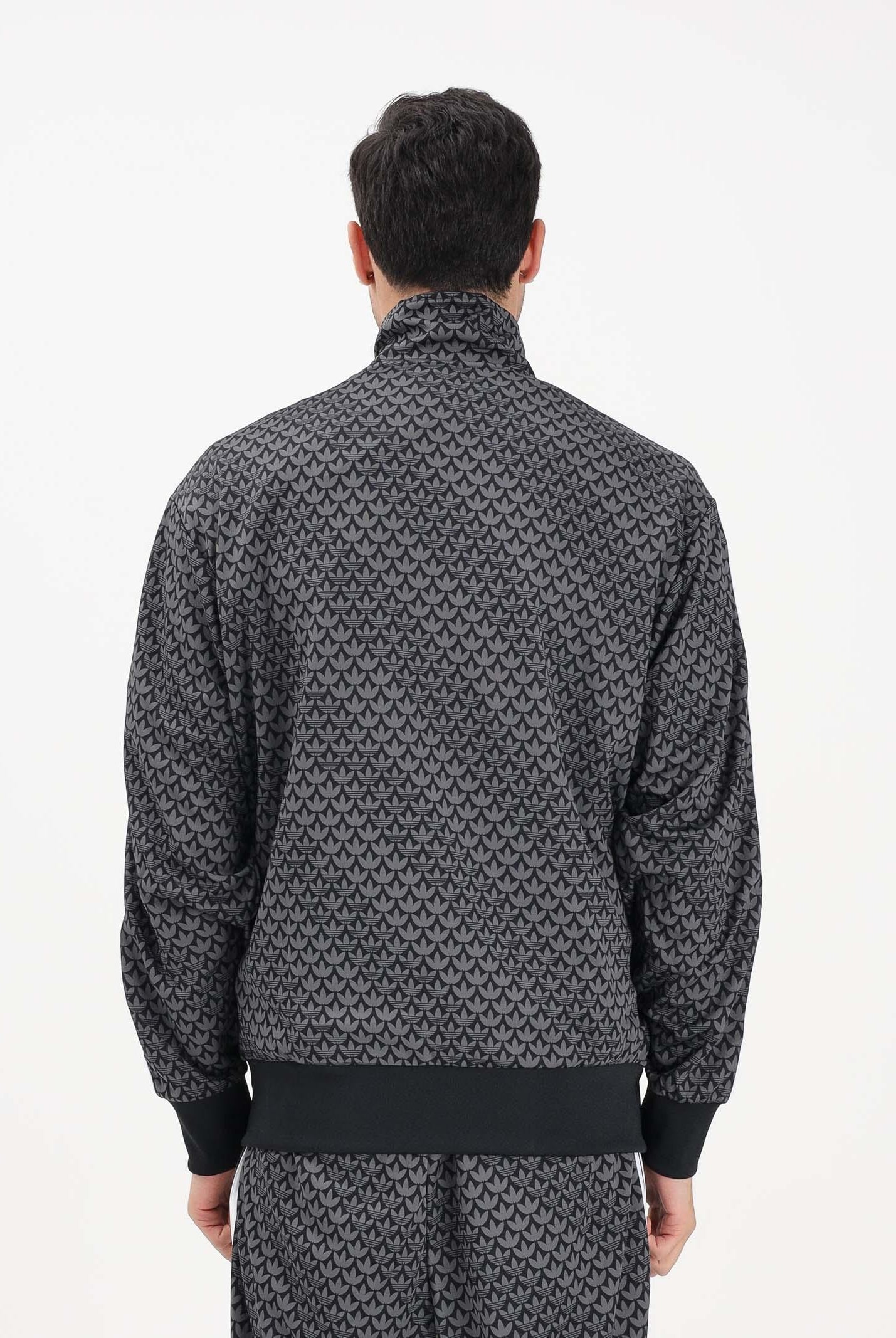 ADIDAS ORIGINALS Felpa con zip Loose Firebird Monogram nera da uomo KC9158 . ADIDAS ORIGINALS