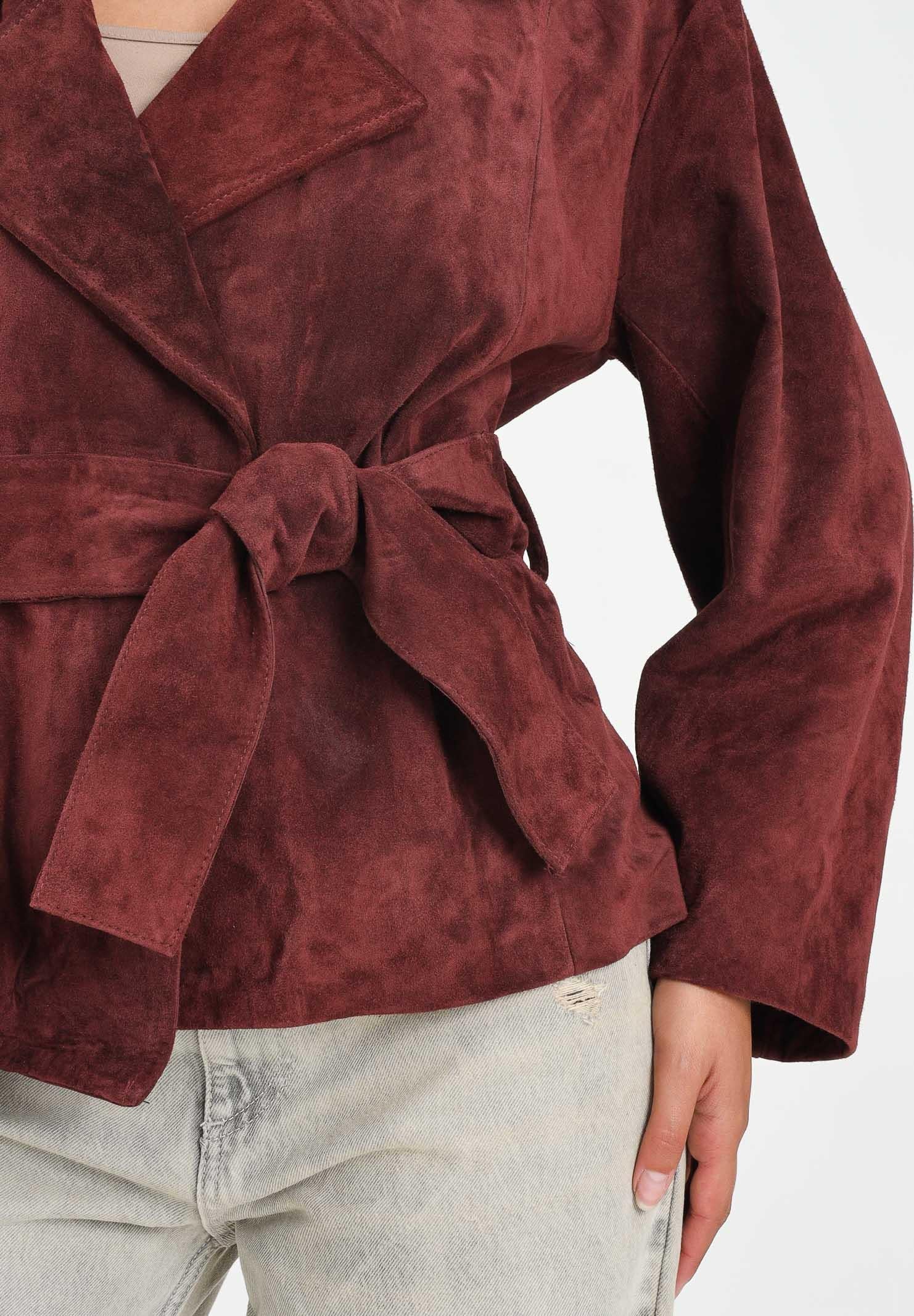 VICOLO Giubbotto in camoscio bordeaux da donna TF0269 FU38 VICOLO