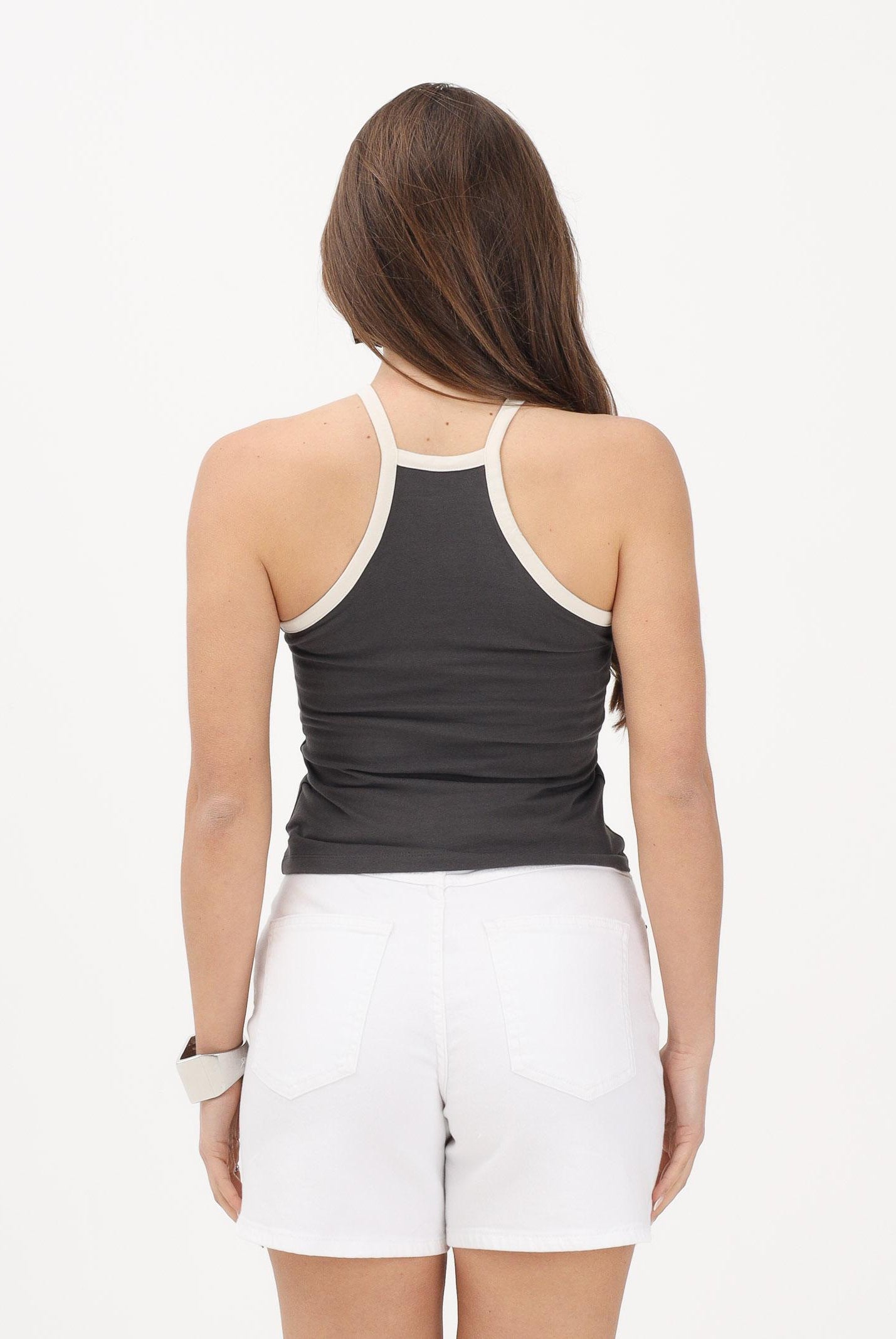 NEW BALANCE Canotta Cotton Racer grigia da donna WT61A83HABR . NEW BALANCE