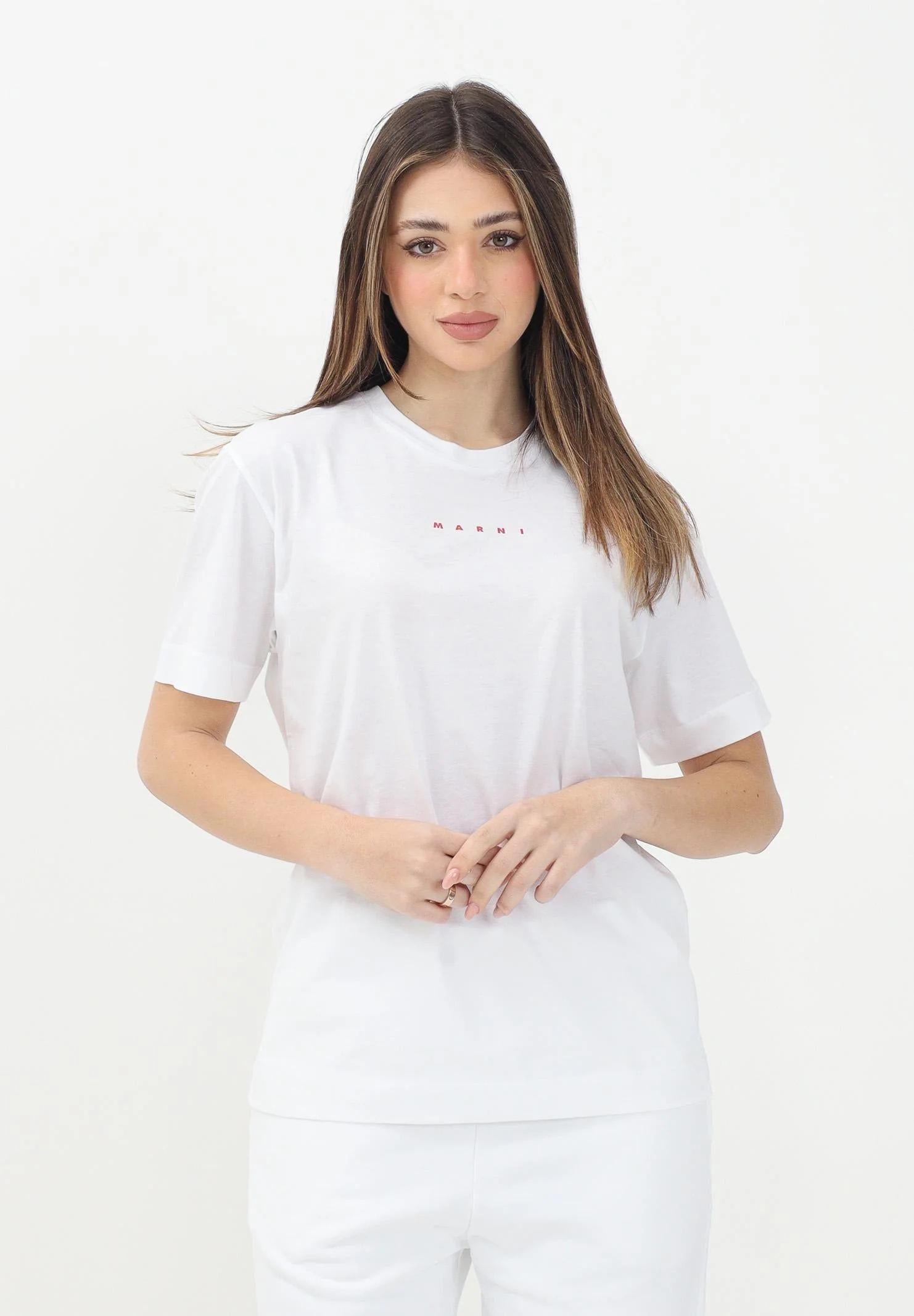MARNI T-shirt a manica corta bianca per donna, ragazzi e bambini con stampa logo M01413M00RF 0M100 MARNI
