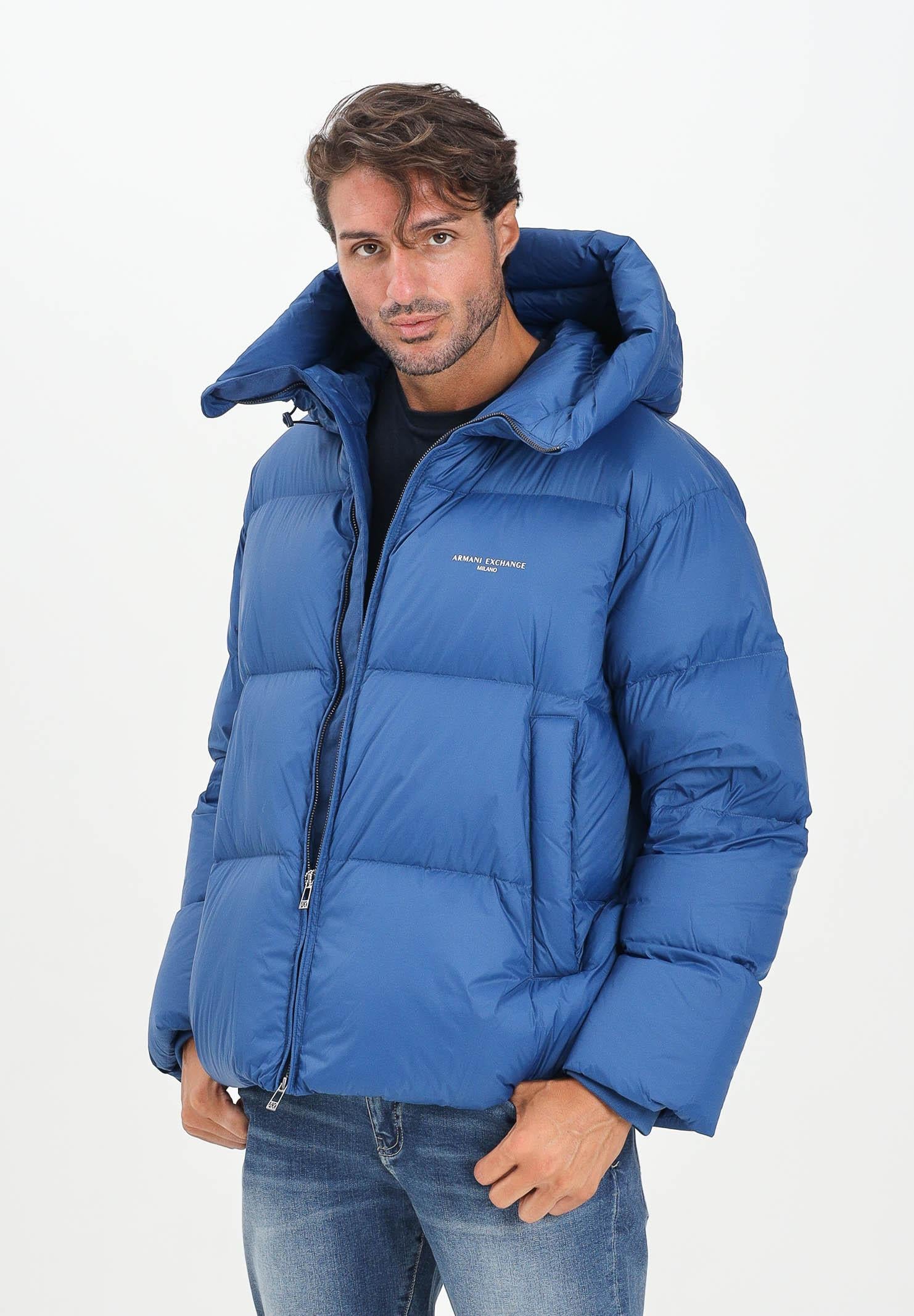 ARMANI EXCHANGE Piumino blu acceso da uomo con logo XM001115AF16589 UB079 ARMANI EXCHANGE