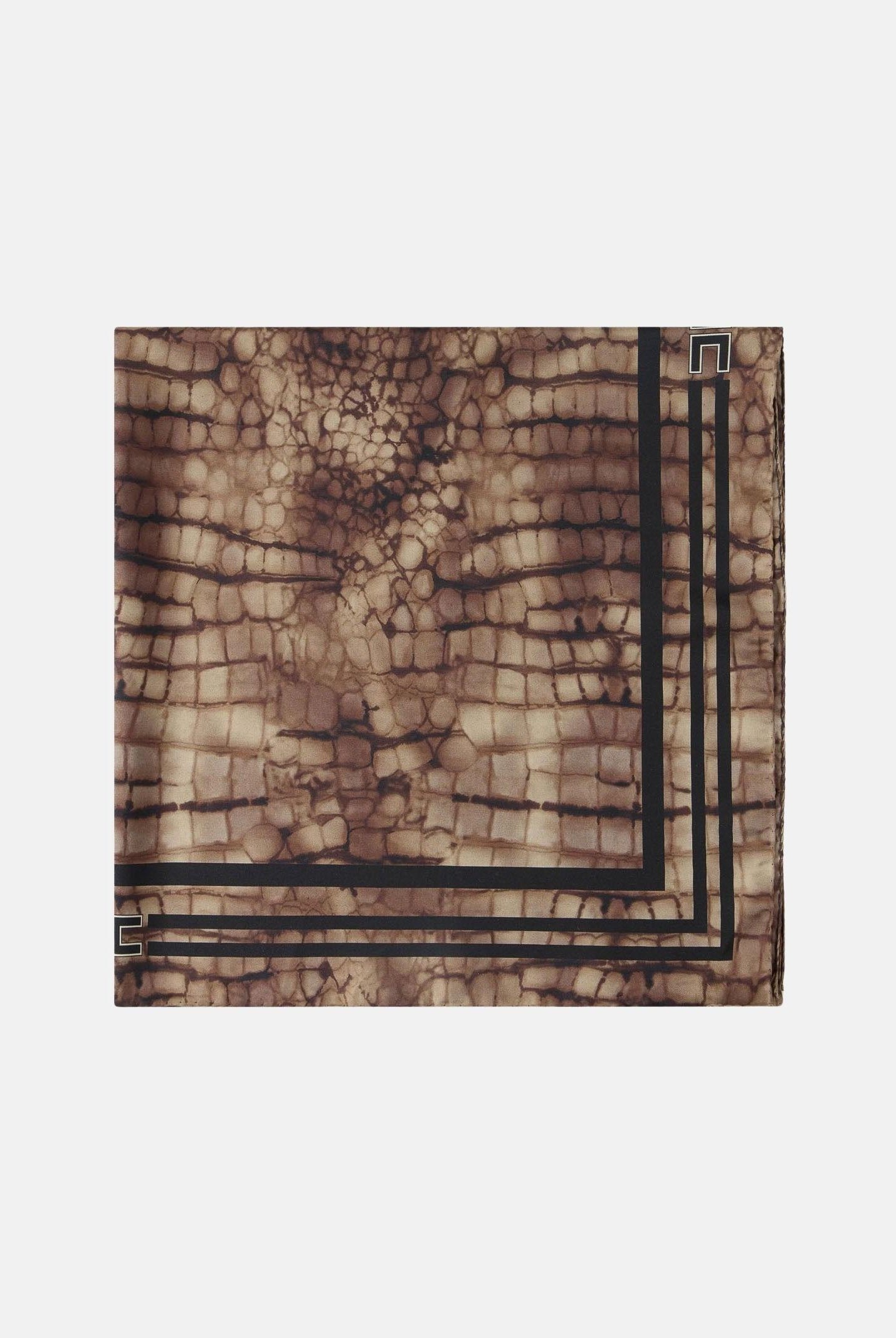 ELISABETTA FRANCHI Foulard quadrato cacao da donna realizzato in twill di seta FO24L61E2 644 ELISABETTA FRANCHI