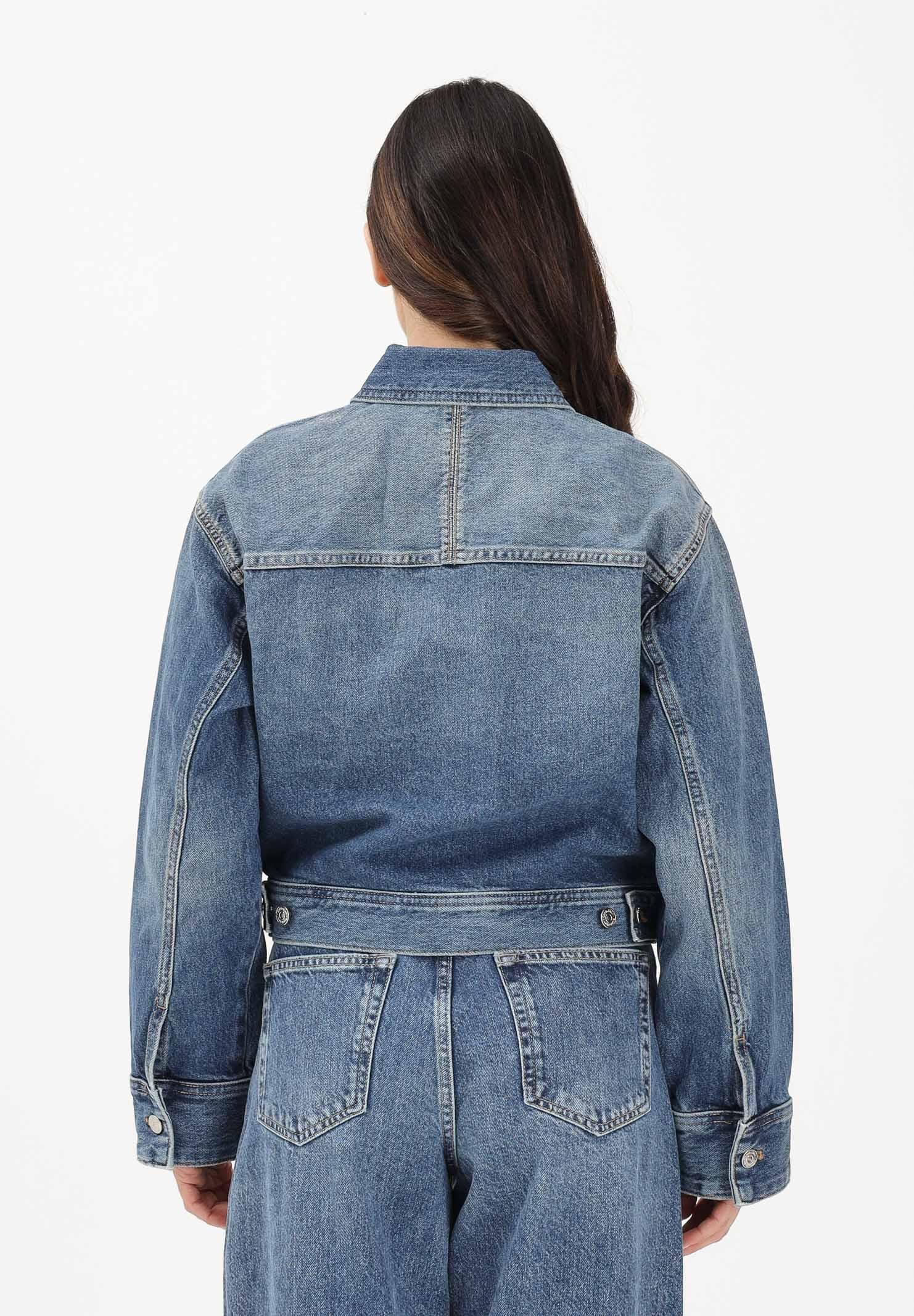 CALVIN KLEIN JEANS Giubbotto in denim medio da donna con logo LV047E906G3NL . CALVIN KLEIN JEANS