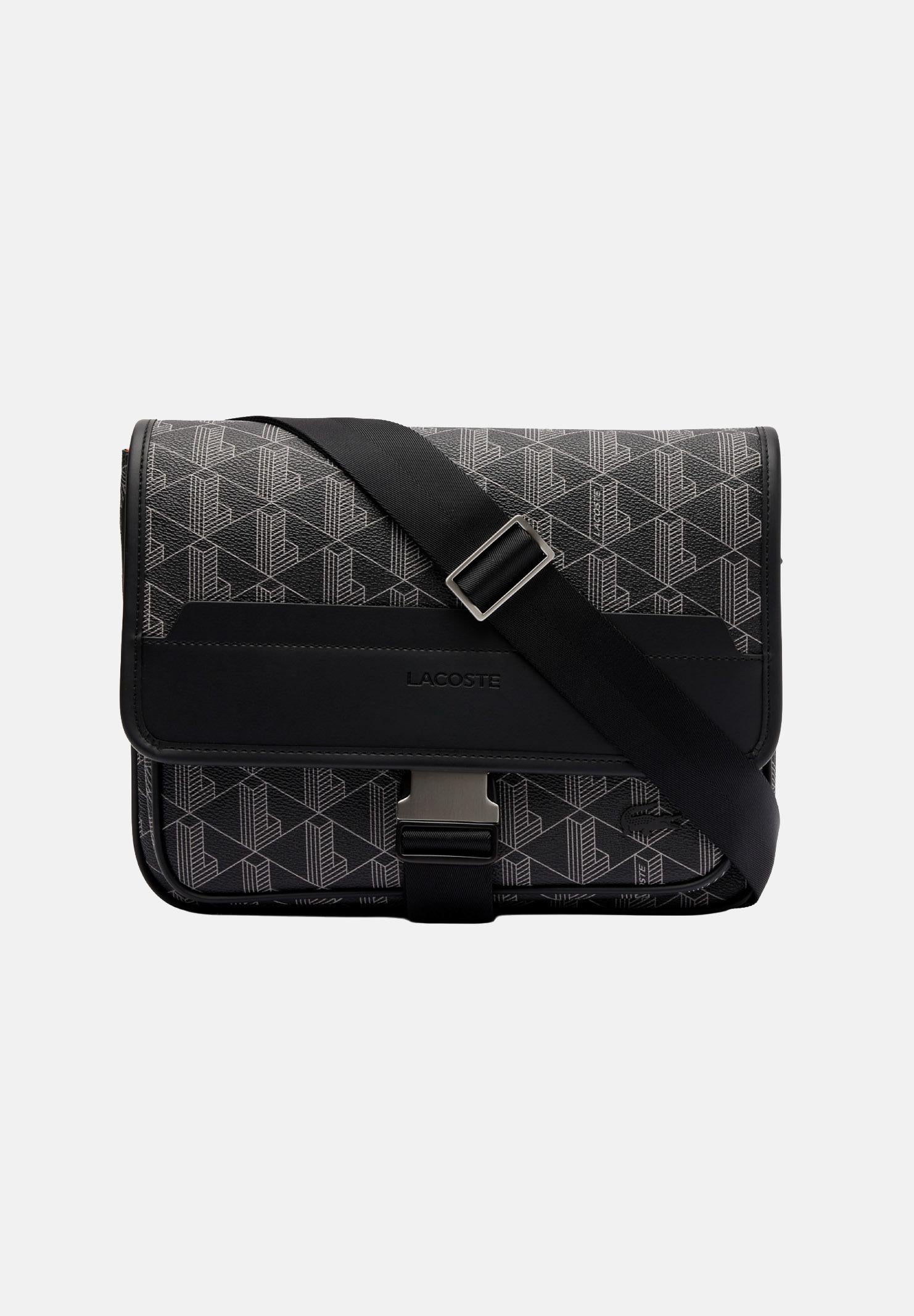 LACOSTE Borsa a tracolla nera per uomo e donna con motivo monogram The Blend NH4411 H45 LACOSTE